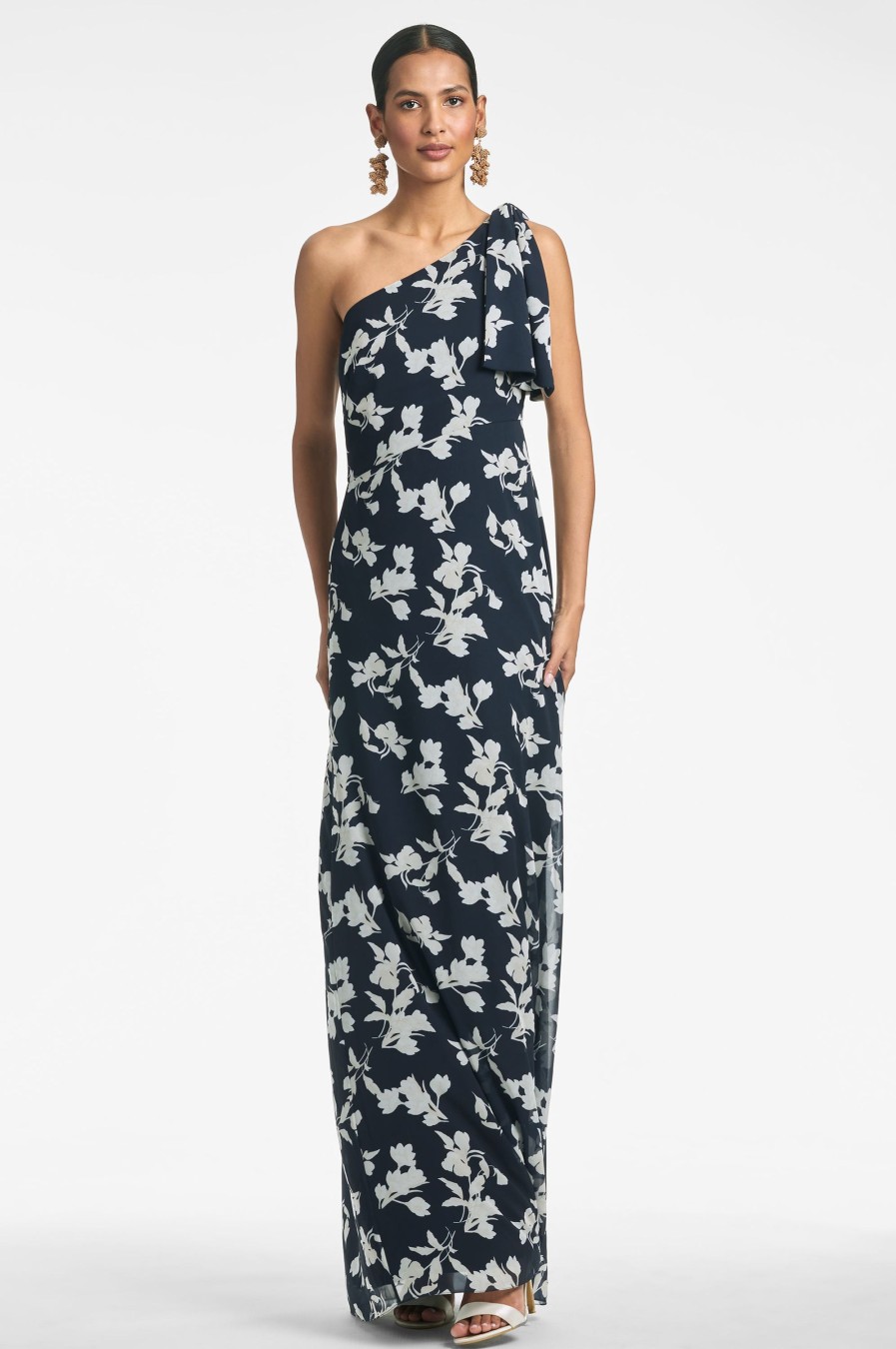 Sachin & Babi Chelsea Gown-Navy Venetia Petal | Plus Sizes