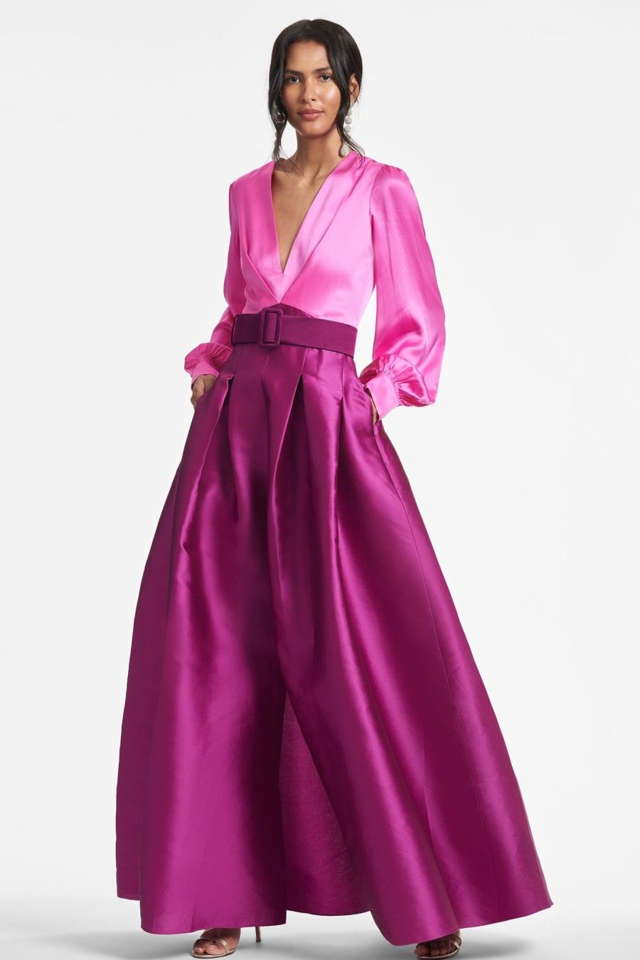 Sachin & Babi Zoe Gown-Pink/Magenta | Plus Sizes