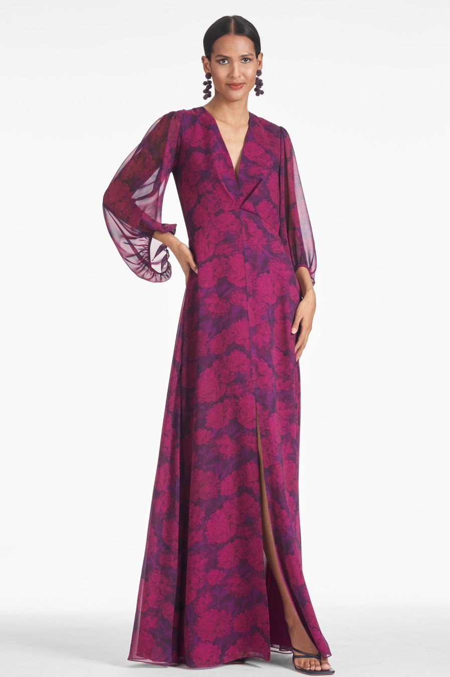 Sachin & Babi Jenny Gown-Magenta Bloom | Plus Sizes