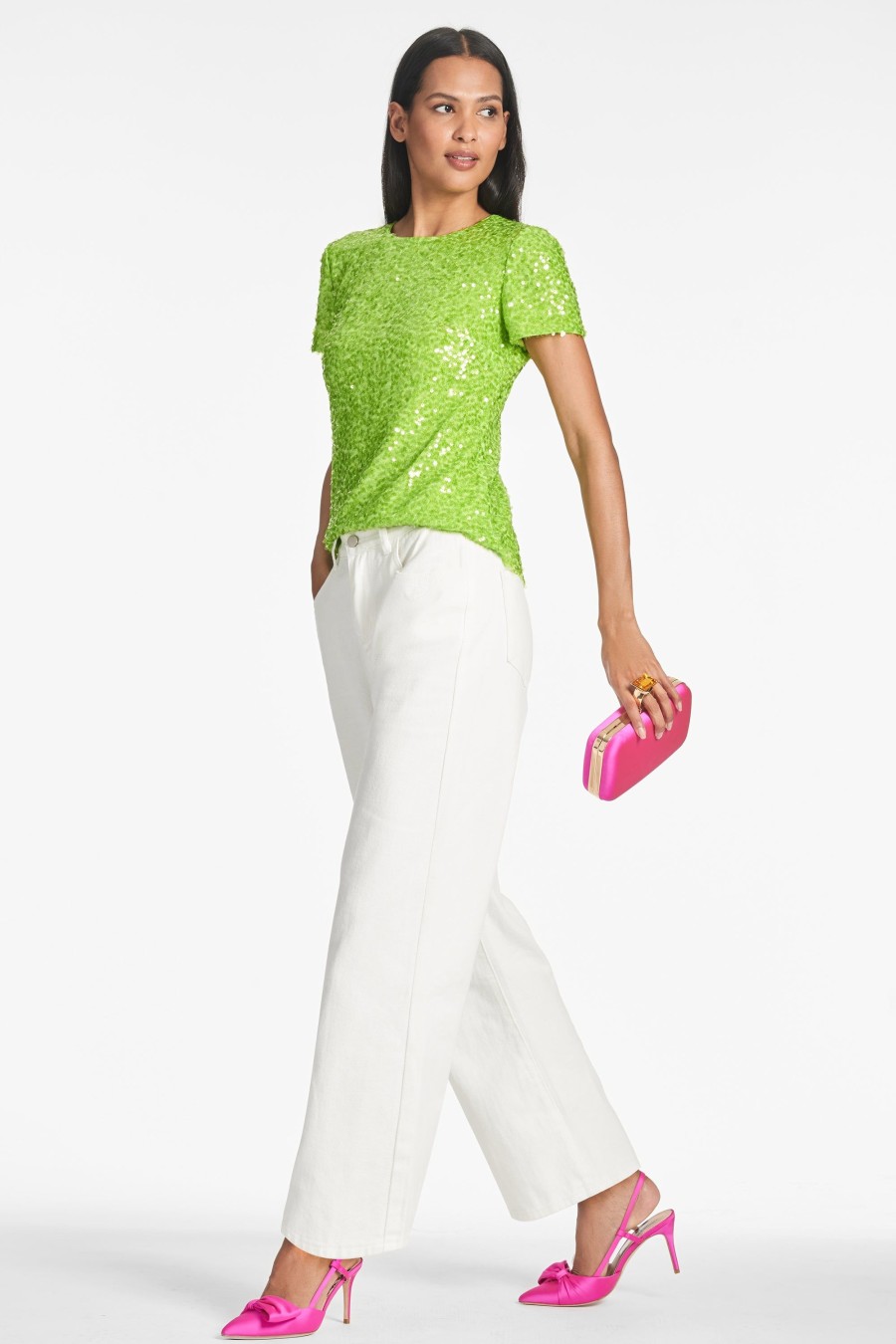 Sachin & Babi Veronica Top-Electric Lime | Tops & Blouses