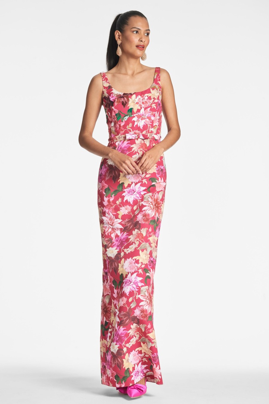 Sachin & Babi Lana Gown-Deep Pink Dahlia | Covered