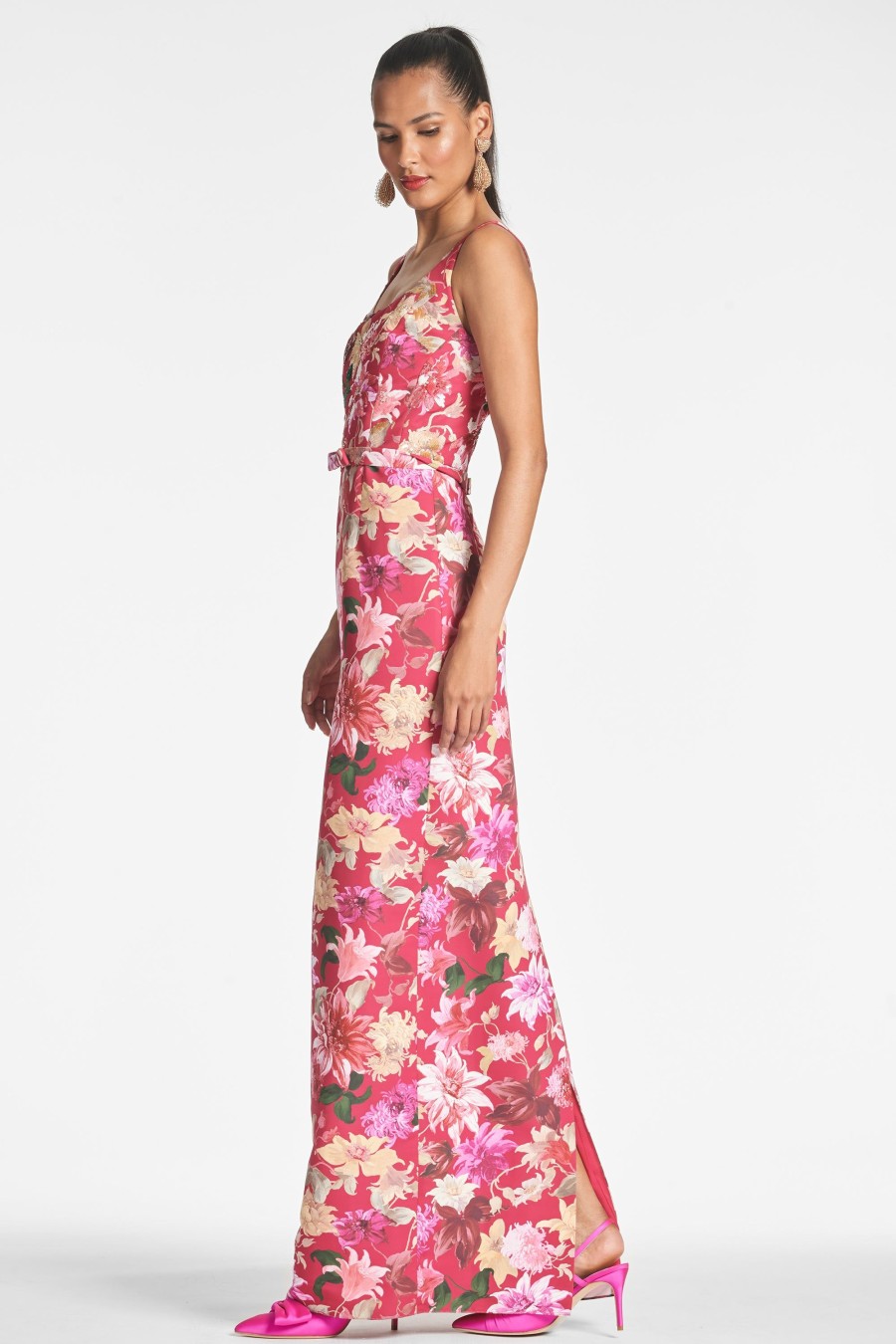 Sachin & Babi Lana Gown-Deep Pink Dahlia | Covered