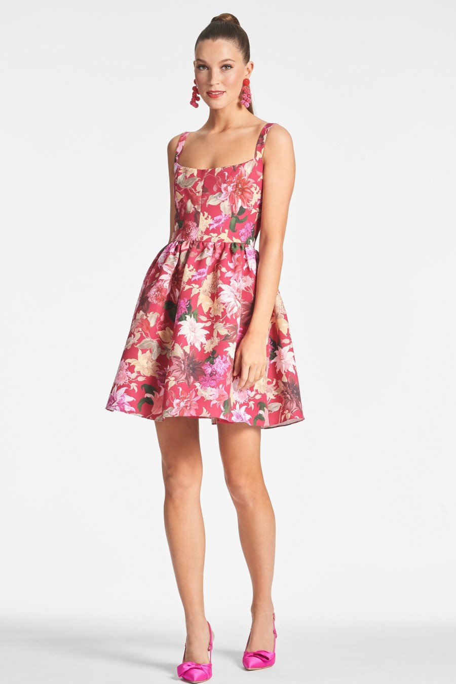 Sachin & Babi Cora Dress-Deep Pink Dahlia | Sleeveless