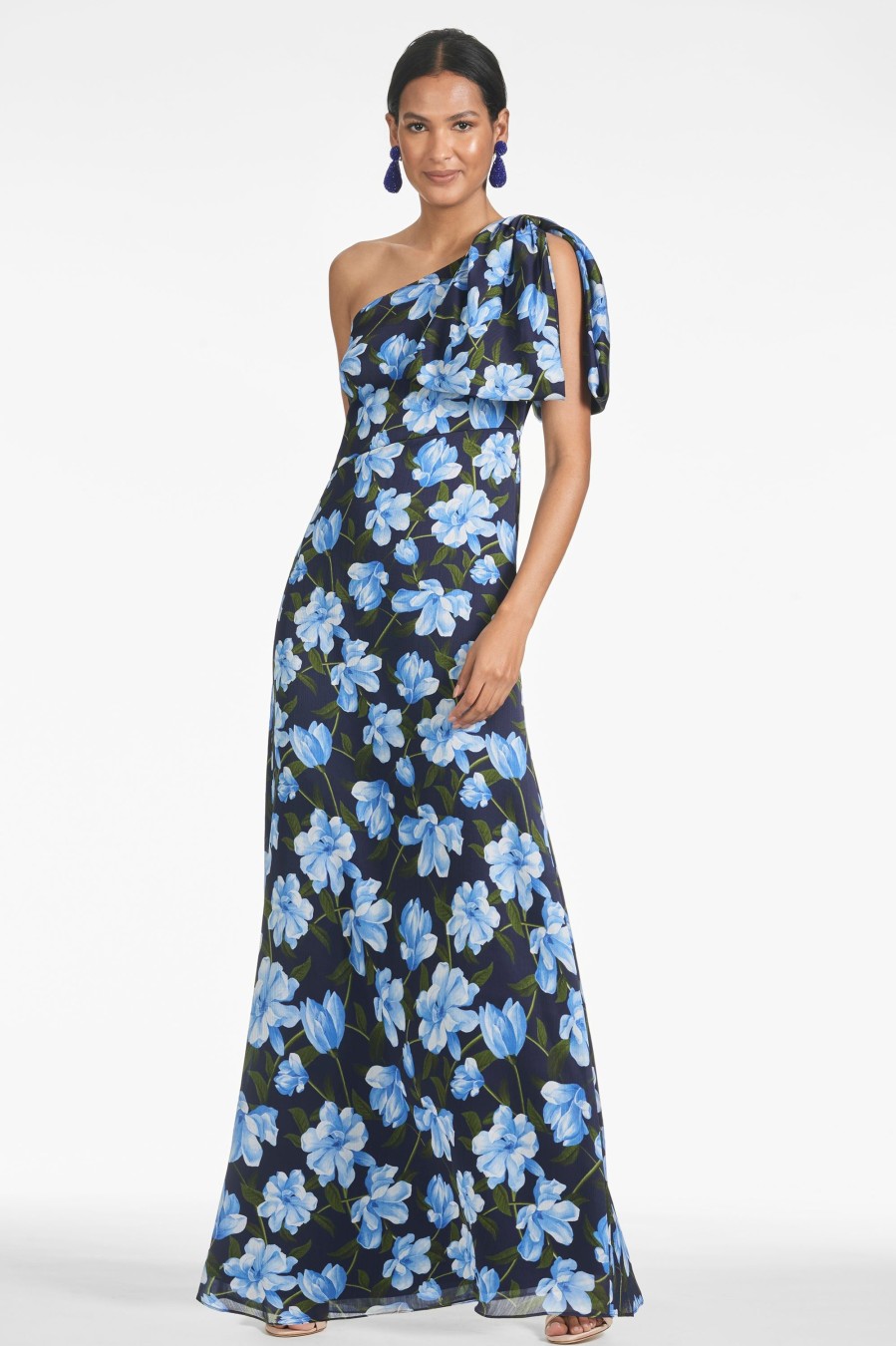 Sachin & Babi Chelsea Gown-Ocean Blue Magnolia | Plus Sizes