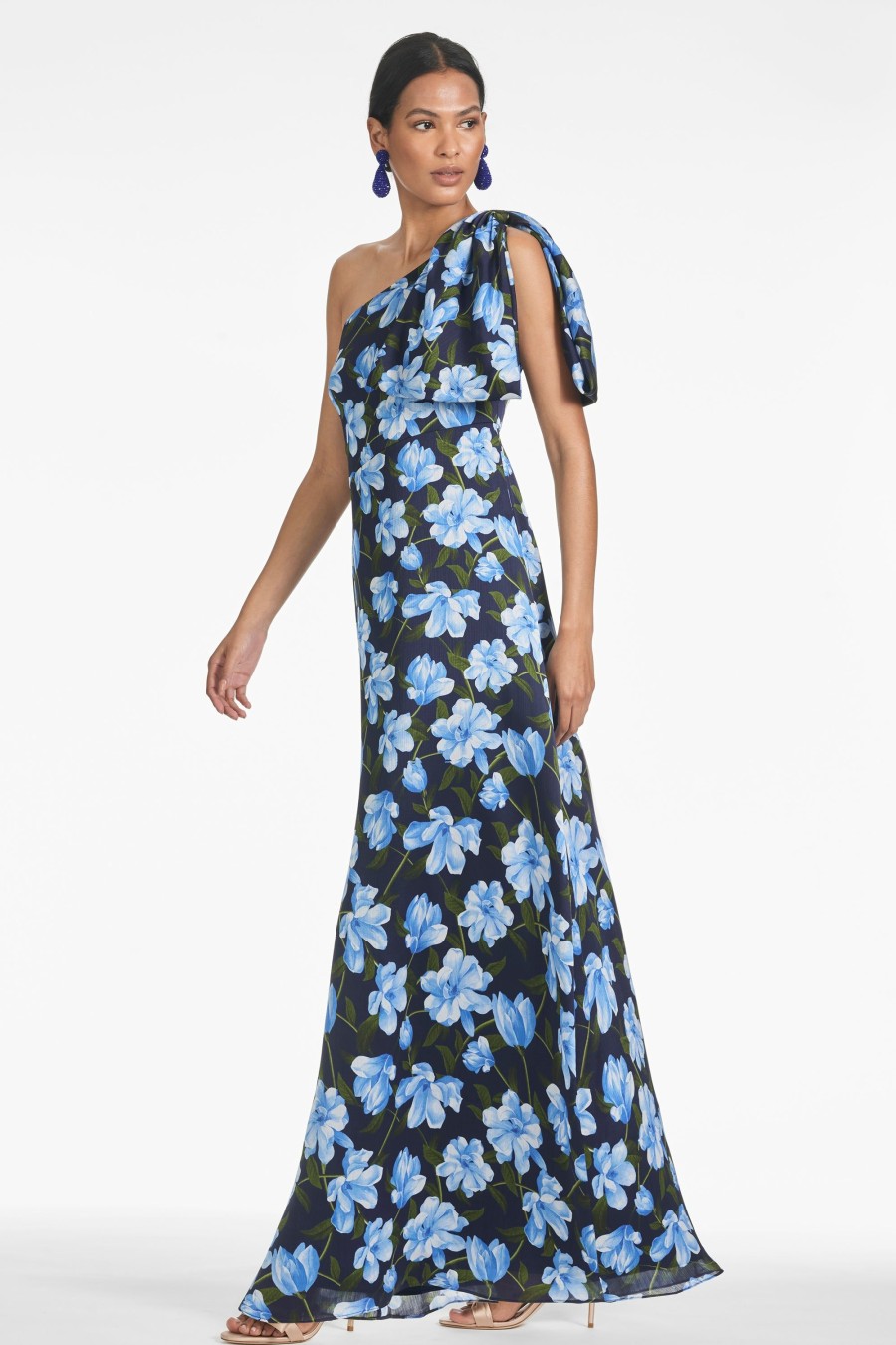 Sachin & Babi Chelsea Gown-Ocean Blue Magnolia | Plus Sizes