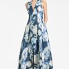 Sachin & Babi Brooke Gown-Blue Ikat Floral | Covered