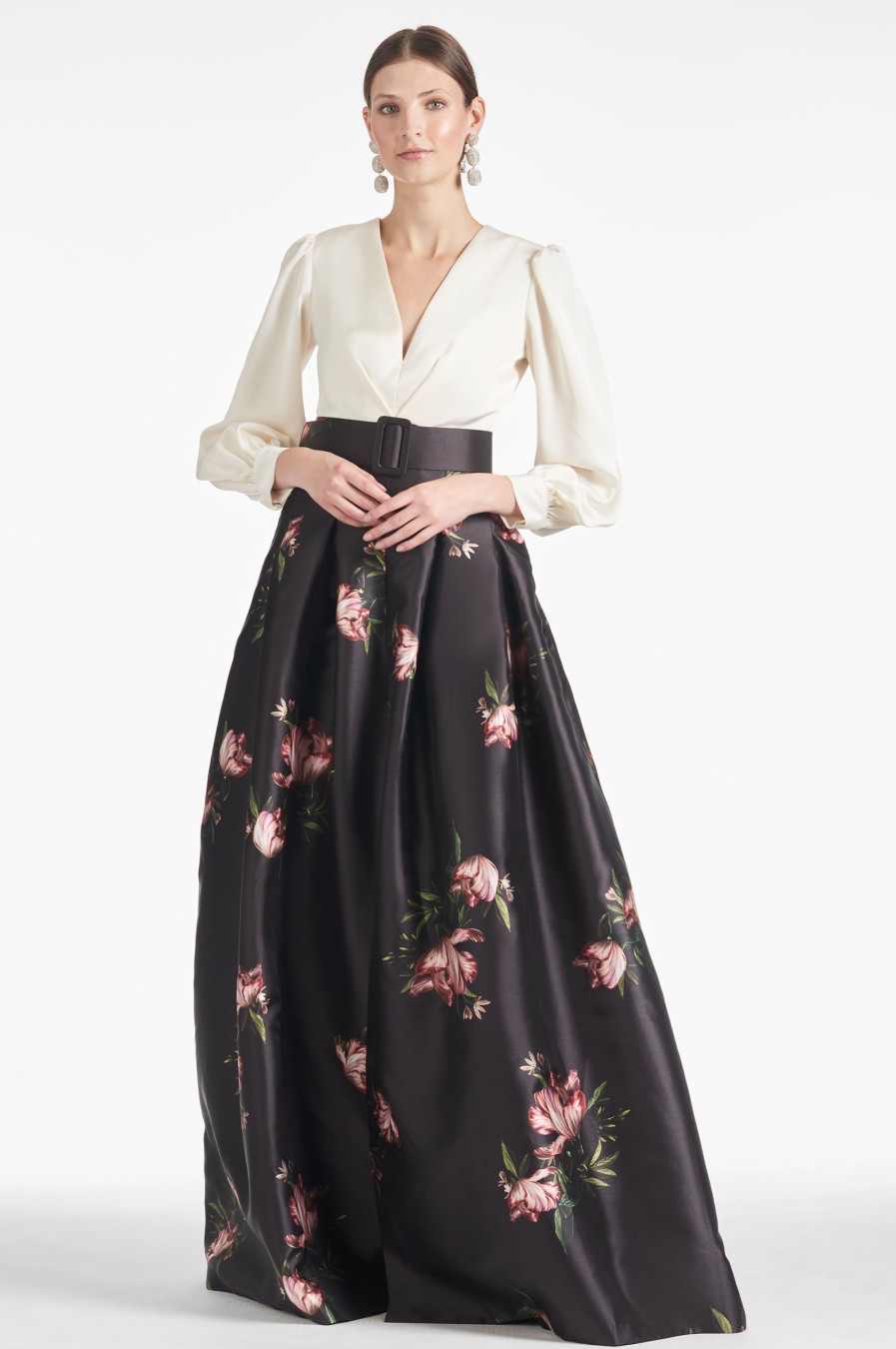 Sachin & Babi Zoe Gown-Ivory/Noir Blossom | Plus Sizes