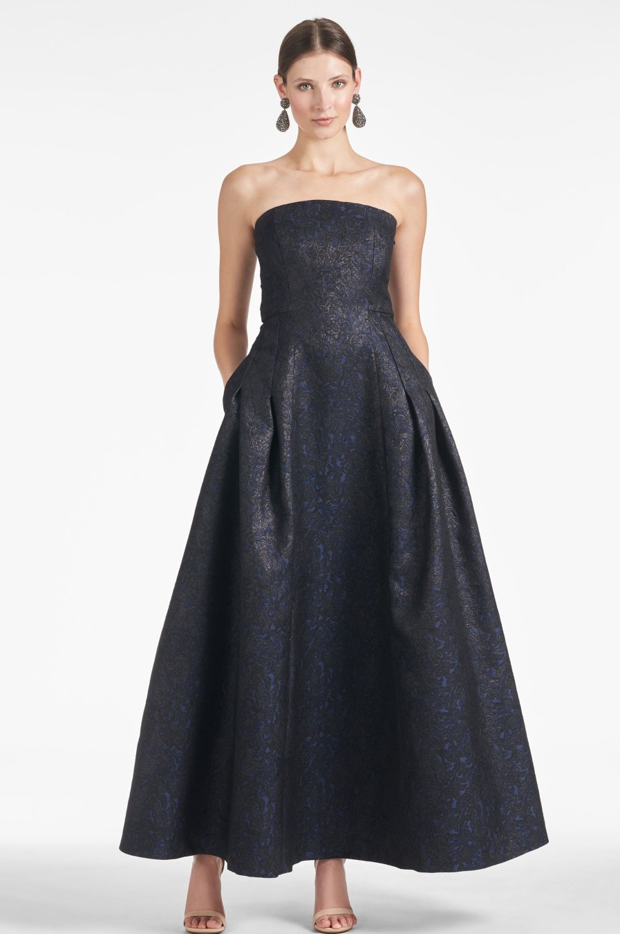 Sachin & Babi Margaux Gown-Black/Midnight | Covered