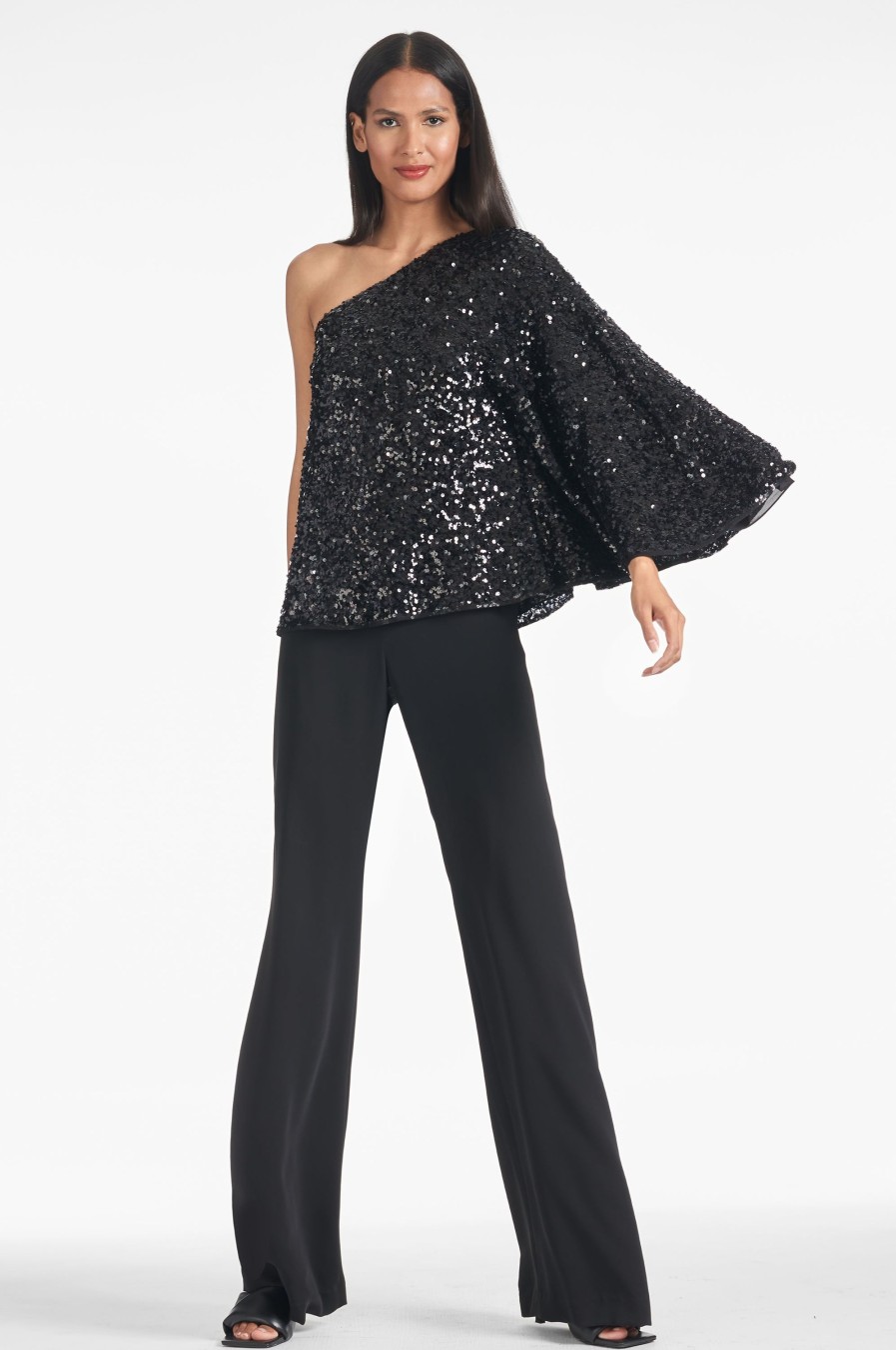 Sachin & Babi Morgan Top-Black Sequins | Plus Sizes