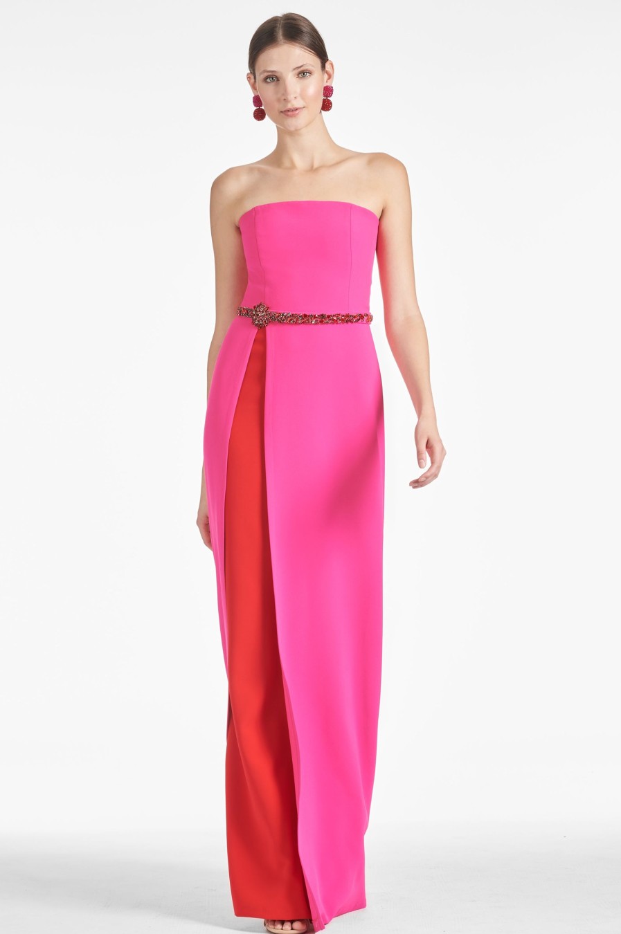 Sachin & Babi Daniella Gown-Electric Pink/Red | Covered