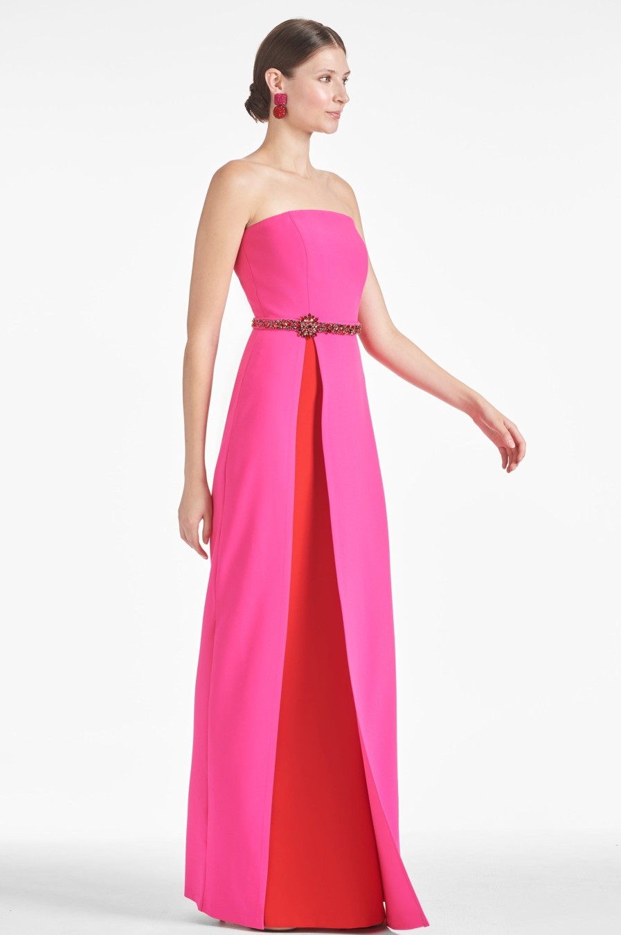 Sachin & Babi Daniella Gown-Electric Pink/Red | Covered