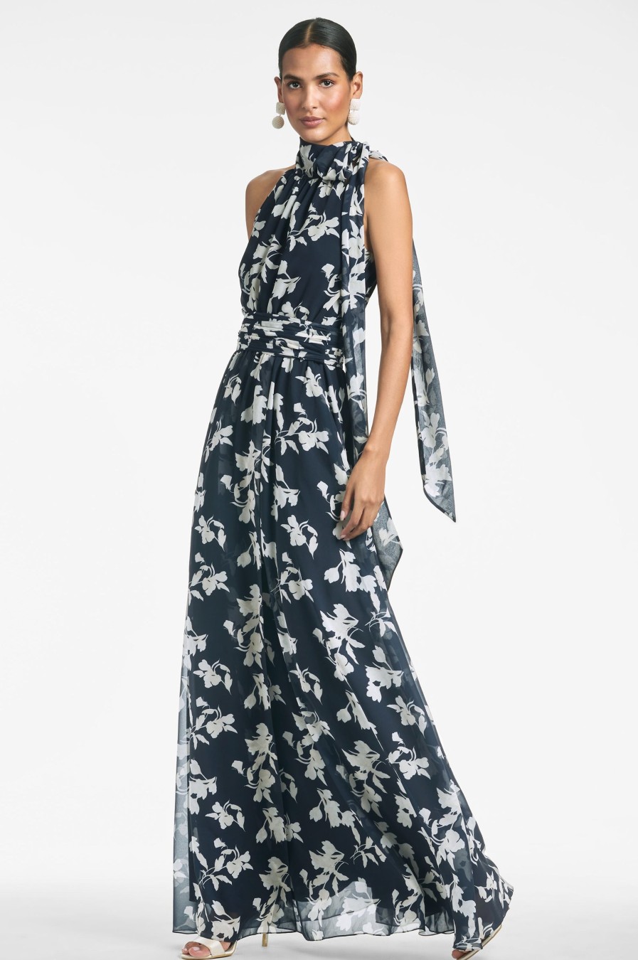 Sachin & Babi Kayla Gown-Navy Venetia Petal | Plus Sizes