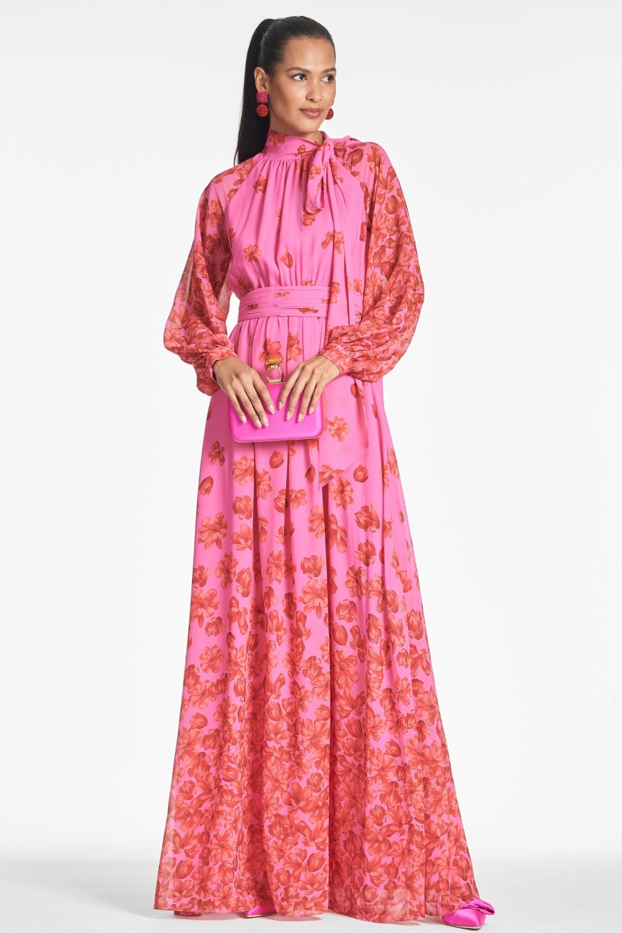 Sachin & Babi Vera Gown-Rose/Vermillion | Plus Sizes