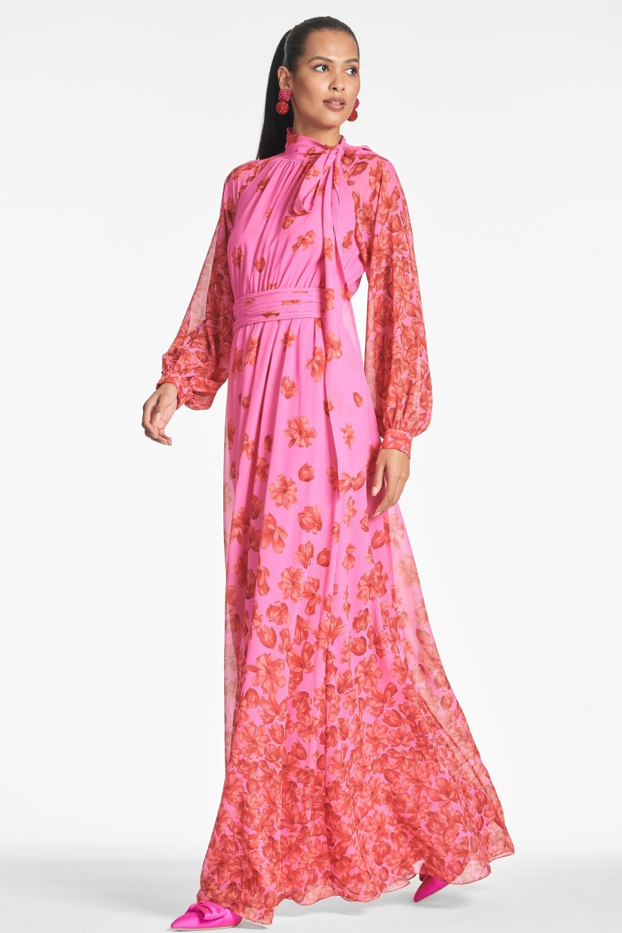 Sachin & Babi Vera Gown-Rose/Vermillion | Plus Sizes