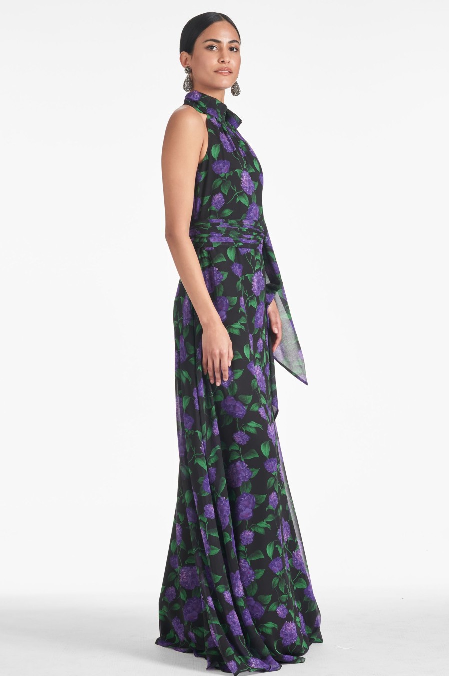 Sachin & Babi Kayla Gown-Violet Garden | Plus Sizes