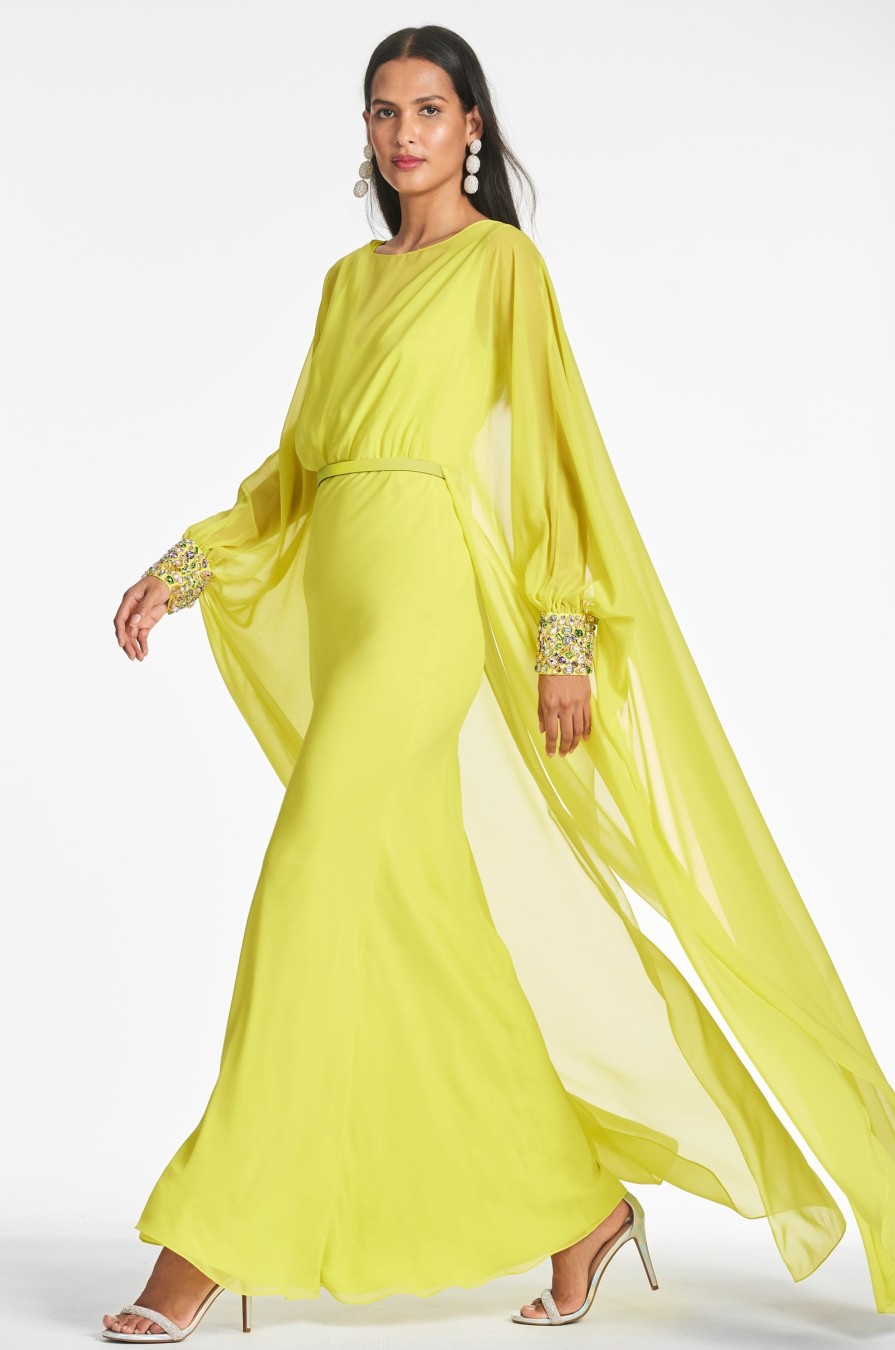 Sachin & Babi Aphrodite Gown-Neon Limeade | Plus Sizes