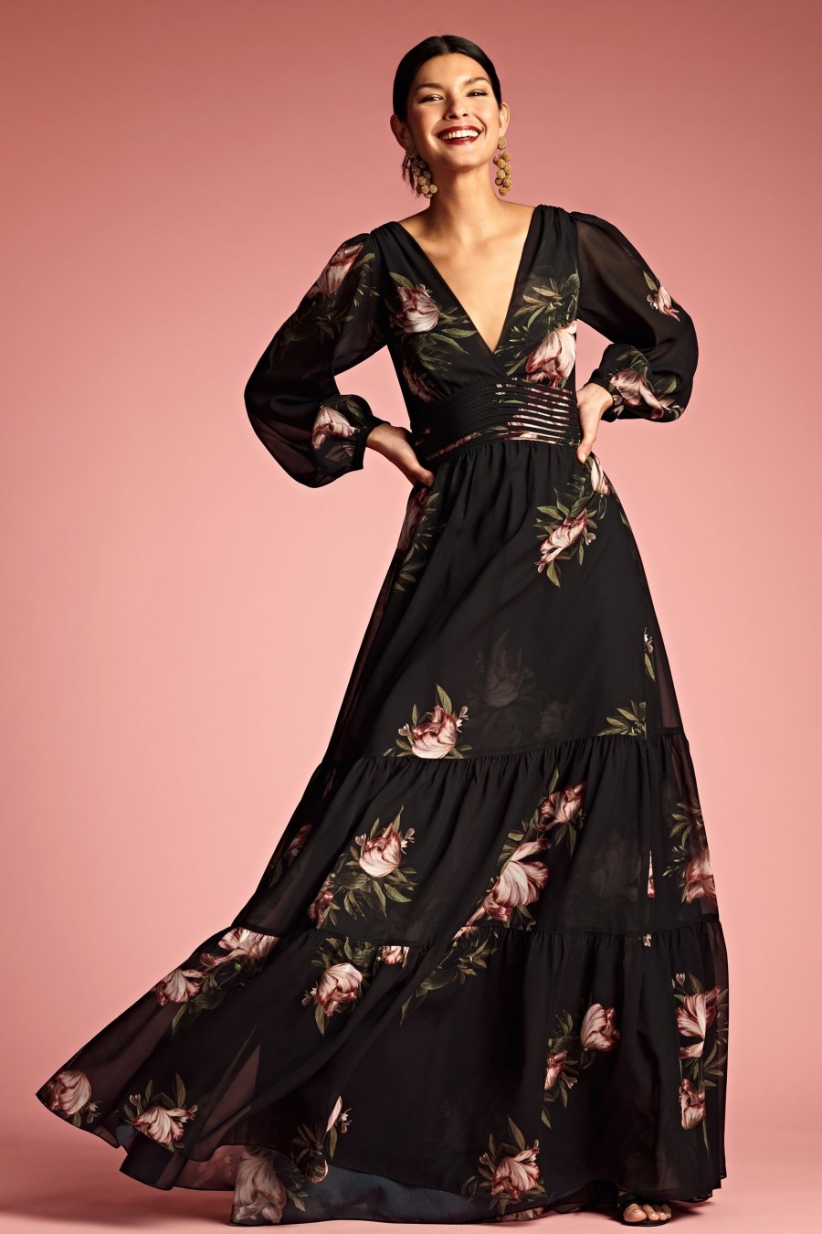 Sachin & Babi Jules Gown-Noir Blossom | Plus Sizes