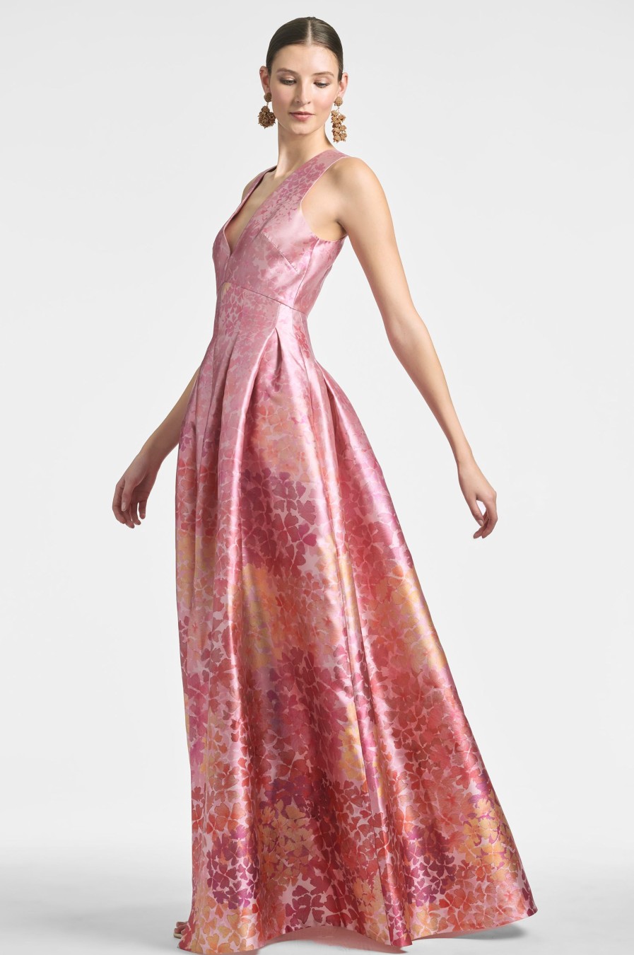 Sachin & Babi Brooke Gown-Light Sunset Hydrangea | Covered