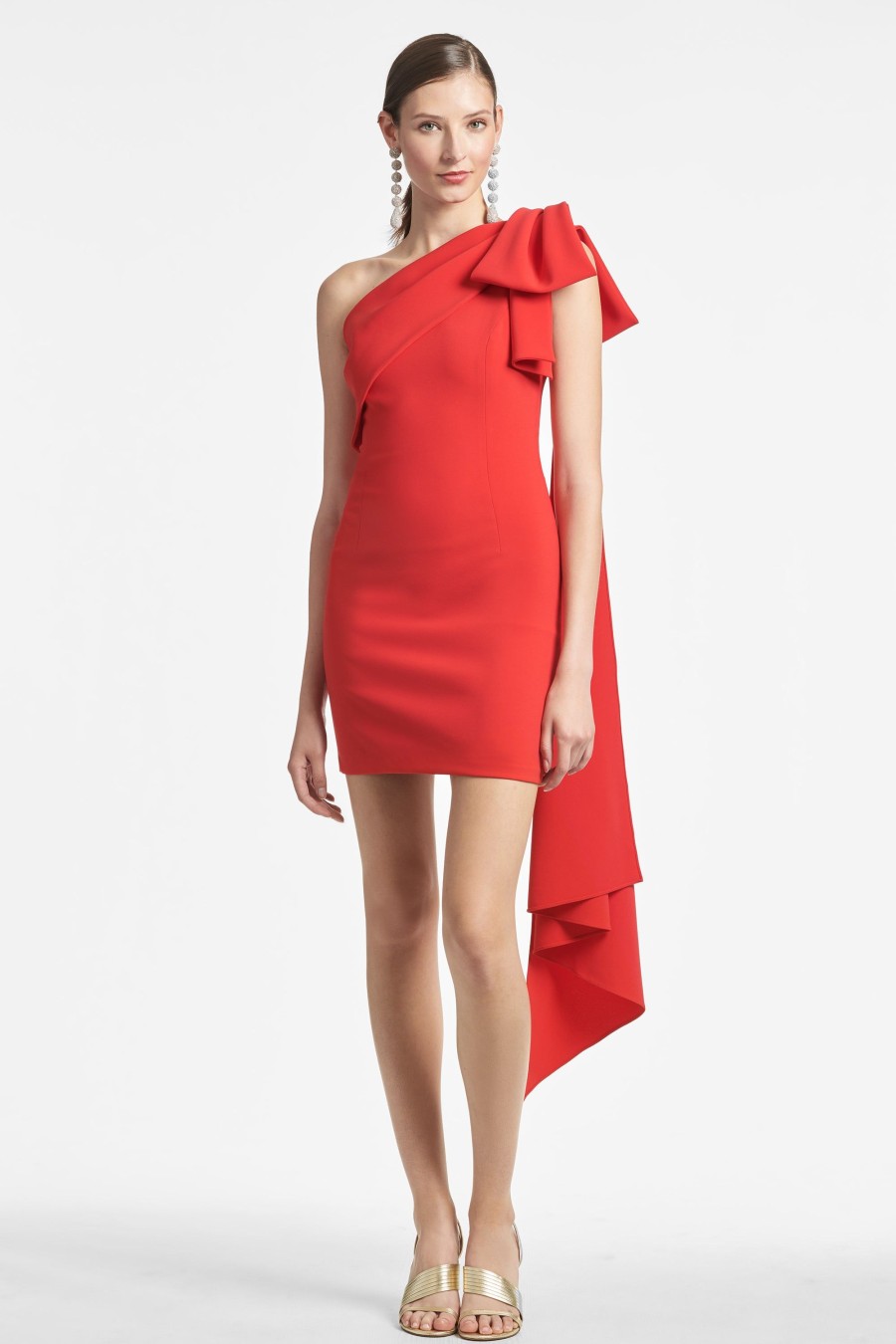 Sachin & Babi Bella Dress-Chili Red | One Shoulder