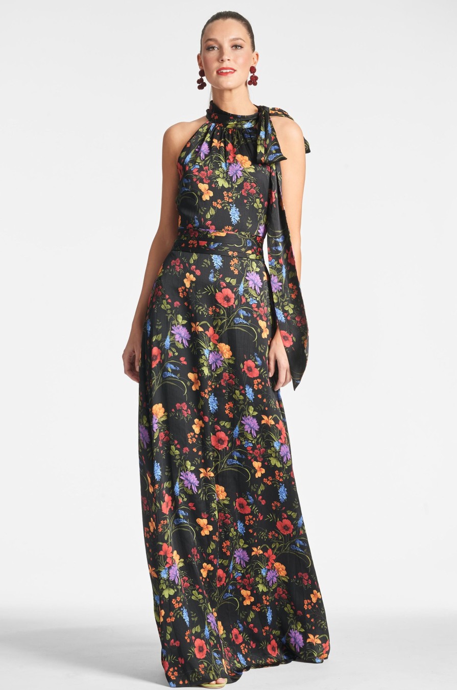 Sachin & Babi Kayla Gown-Noir Wildflower | Plus Sizes