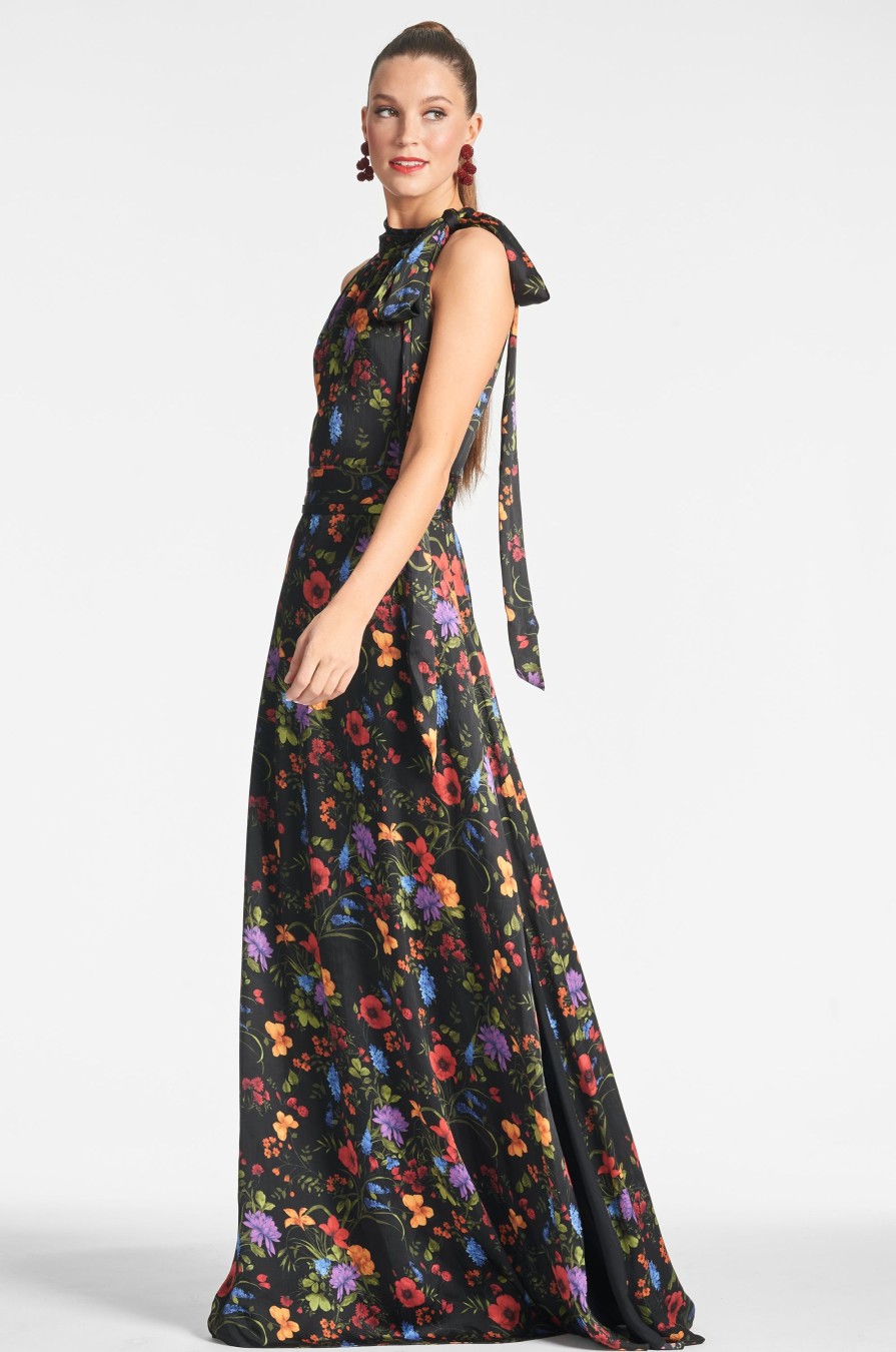 Sachin & Babi Kayla Gown-Noir Wildflower | Plus Sizes