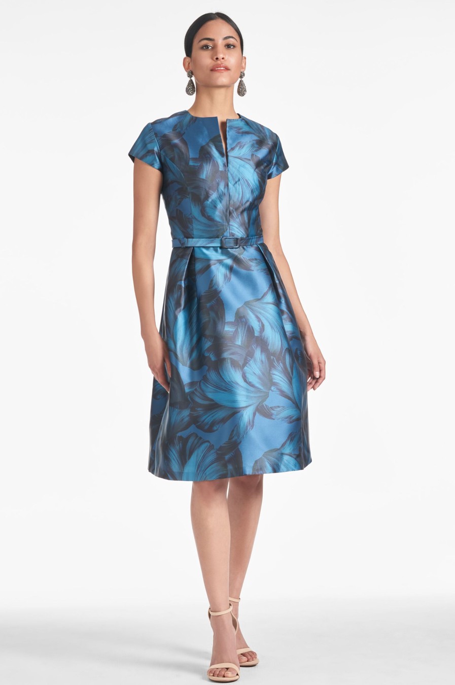 Sachin & Babi Maddox Dress-Tonal Petal | Cap Sleeve