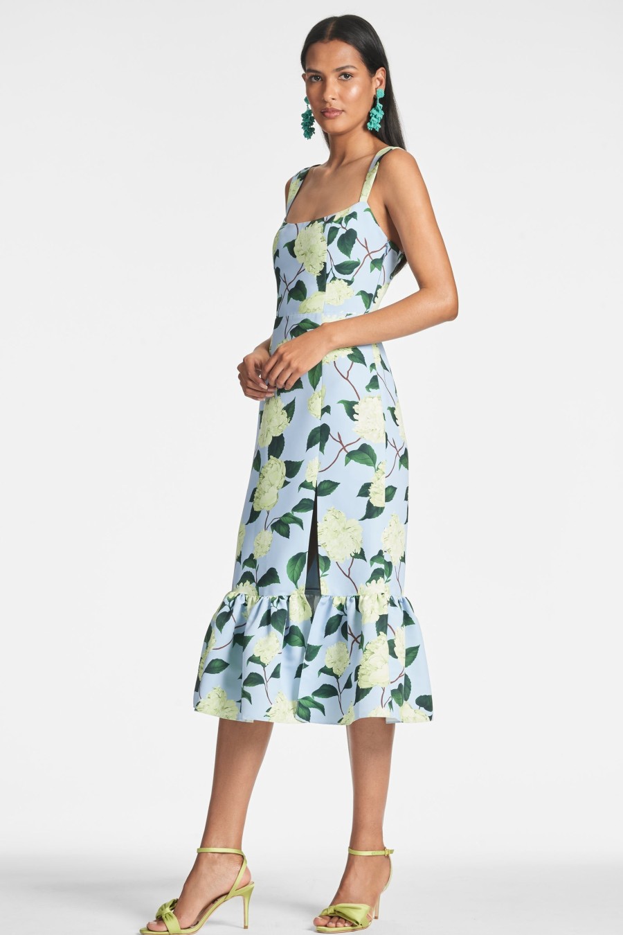 Sachin & Babi Laura Dress-Sky Citrine Peonies | Sleeveless