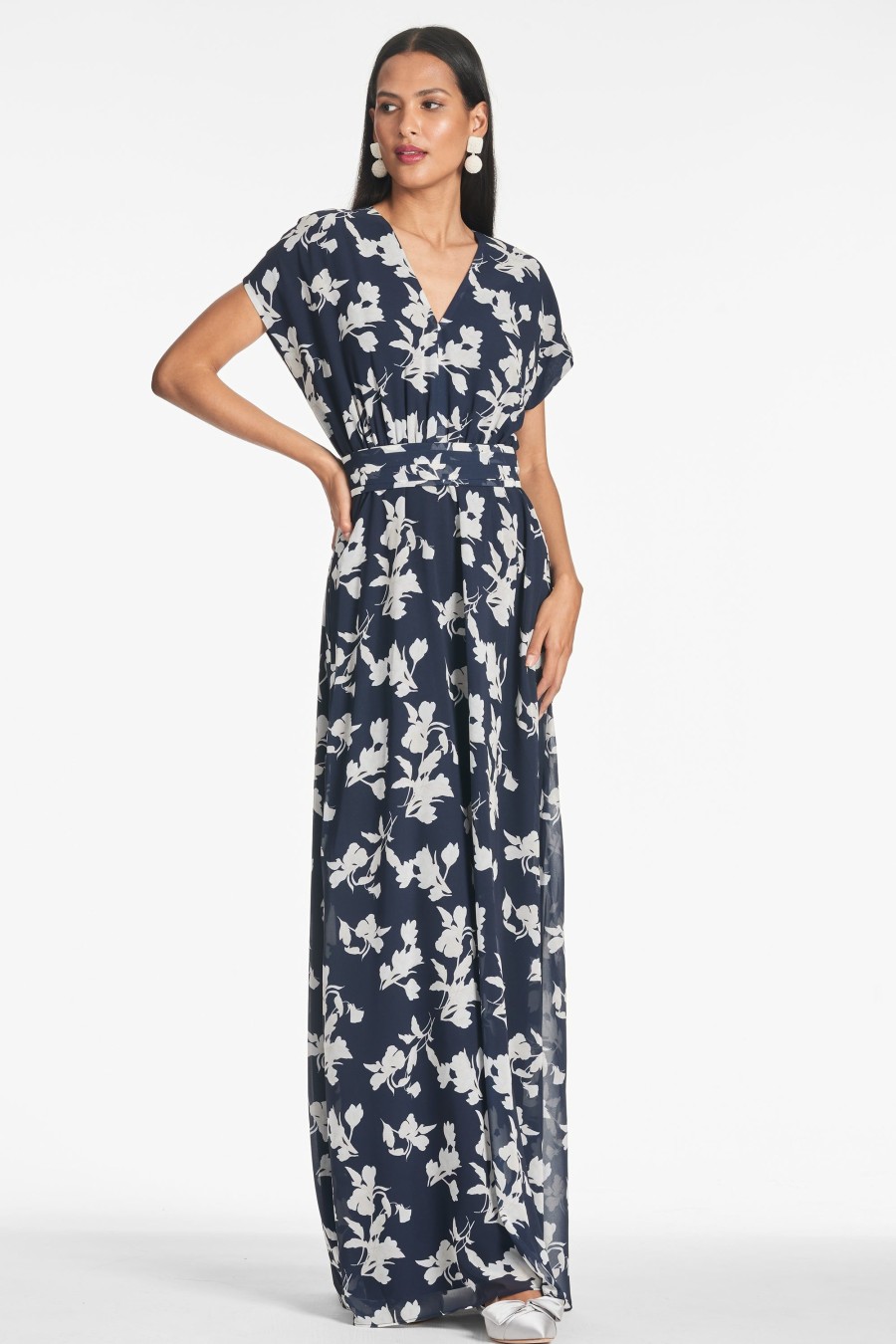 Sachin & Babi Leah Gown-Navy Venetia Petal | Plus Sizes