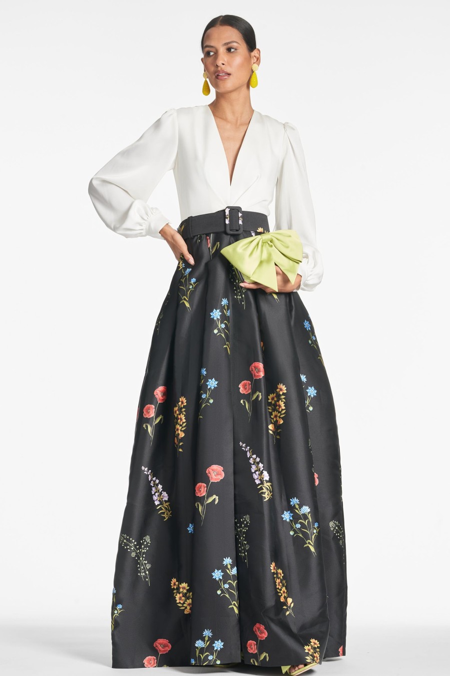 Sachin & Babi Zoe Gown-Off White/Noir Bouquet | Plus Sizes