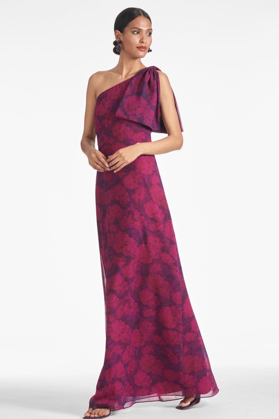 Sachin & Babi Chelsea Gown-Magenta Bloom | Plus Sizes