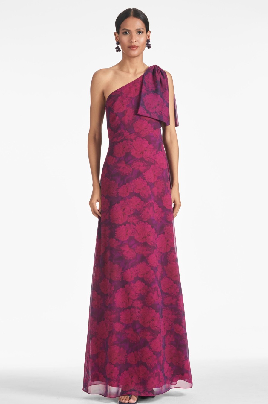 Sachin & Babi Chelsea Gown-Magenta Bloom | Plus Sizes