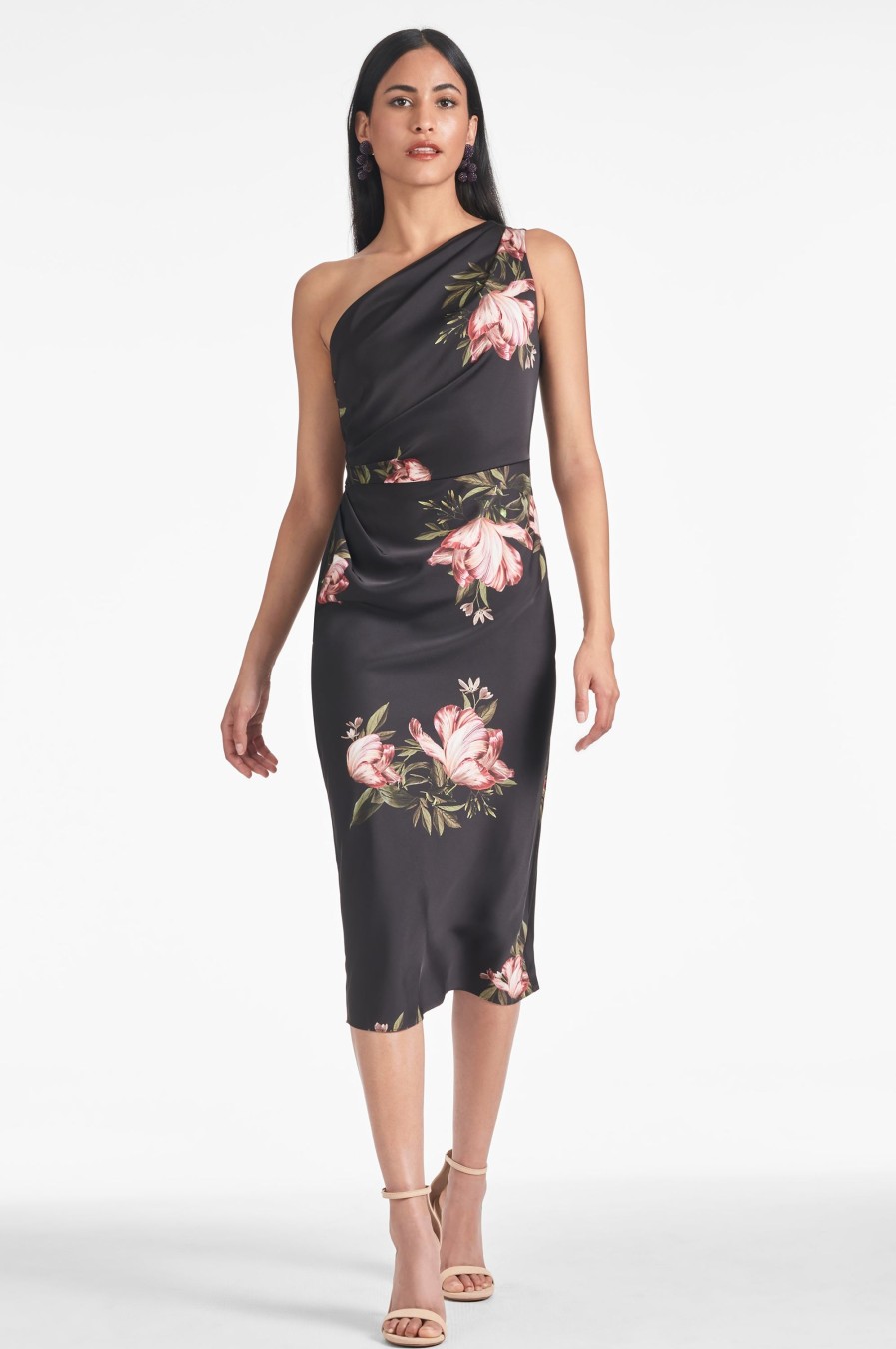 Sachin & Babi Carmen Dress-Noir Blossom | One Shoulder