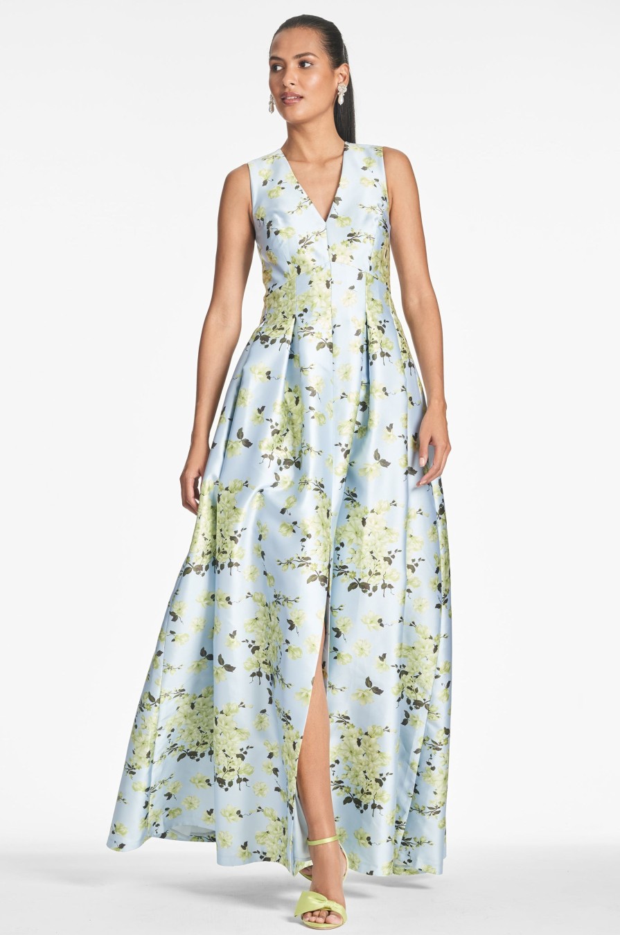 Sachin & Babi Brooke Gown-Sky Citrine Floral | Plus Sizes