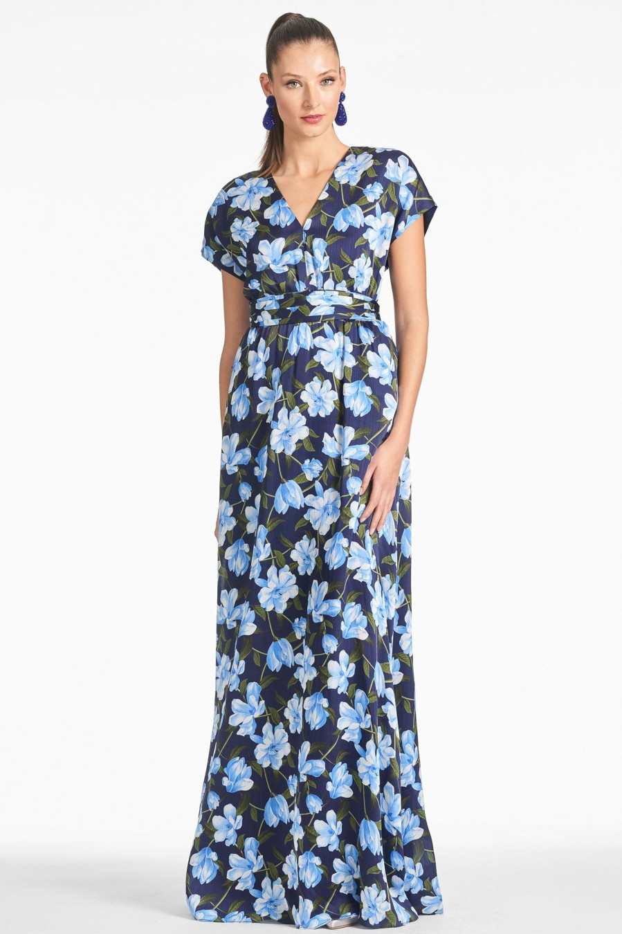 Sachin & Babi Leah Gown-Ocean Blue Magnolia | Plus Sizes