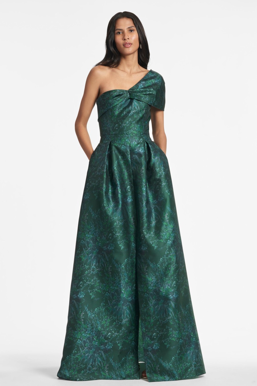 Sachin & Babi Deliah Gown-Malachite Bouquet Multi | Plus Sizes