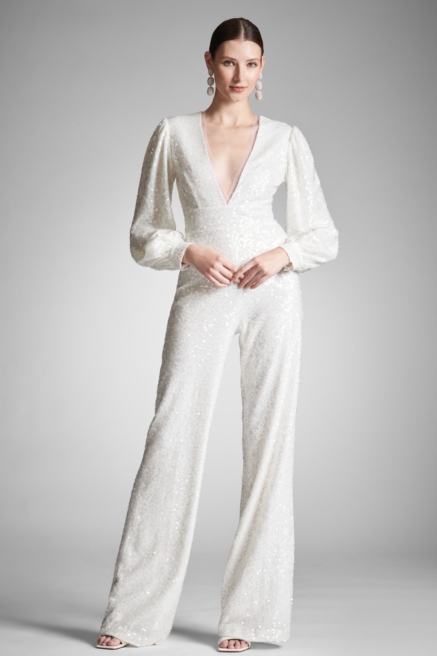 Sachin & Babi Presly Jumpsuit-Ivory Sequins | Pants & Jumpsuits