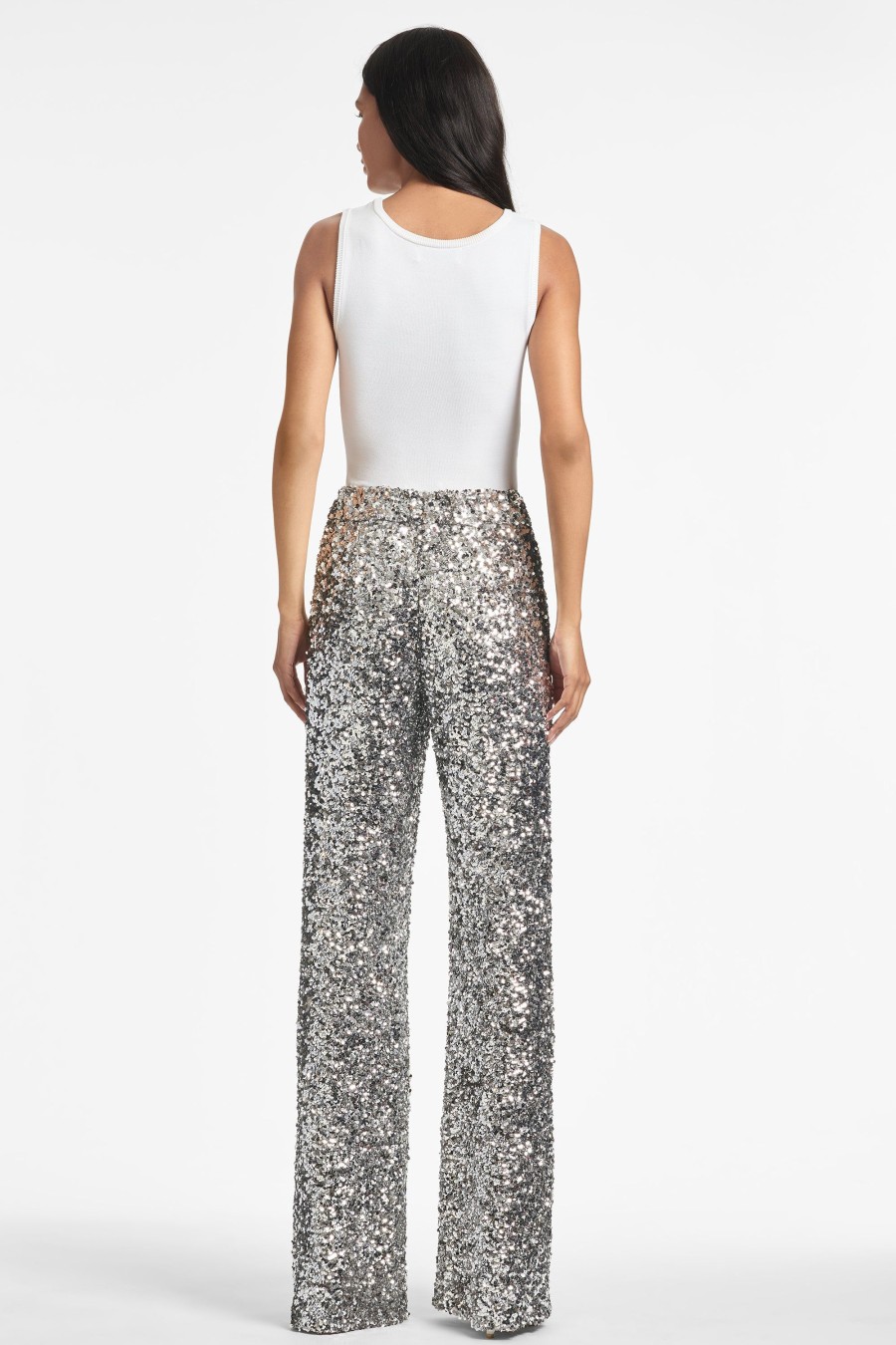 Sachin & Babi Alli Pant-Silver Sequins | Pants & Jumpsuits