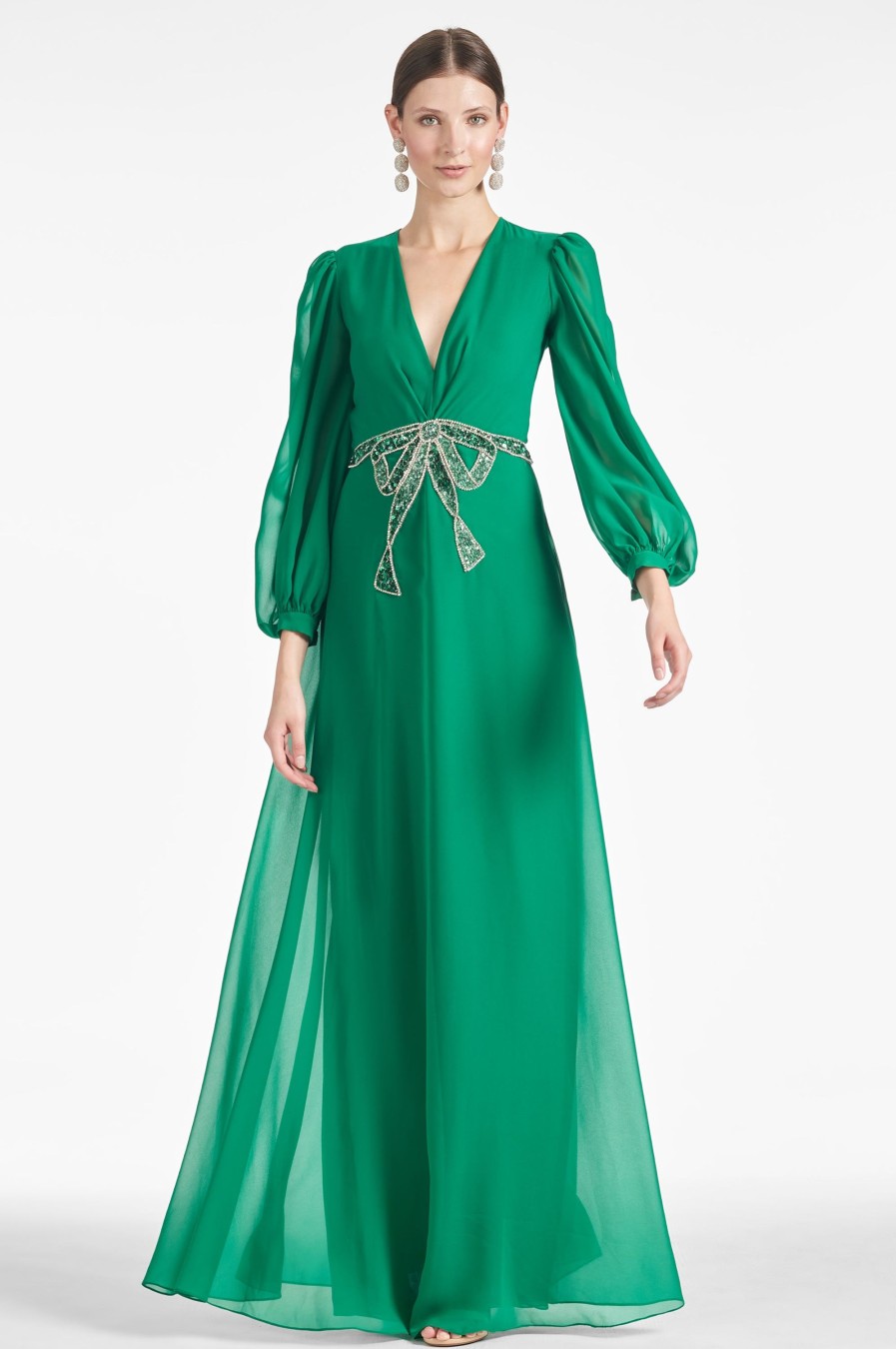 Sachin & Babi Ramsey Gown-Malachite | Plus Sizes