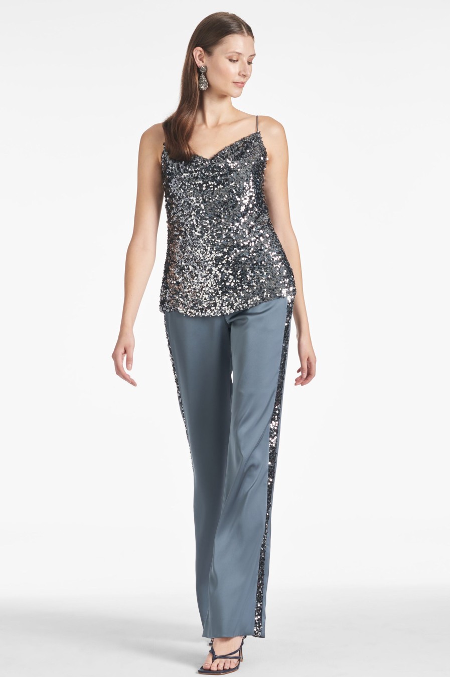 Sachin & Babi Tuxedo Sequin Alli Pant-Gunmetal | Matching Sets