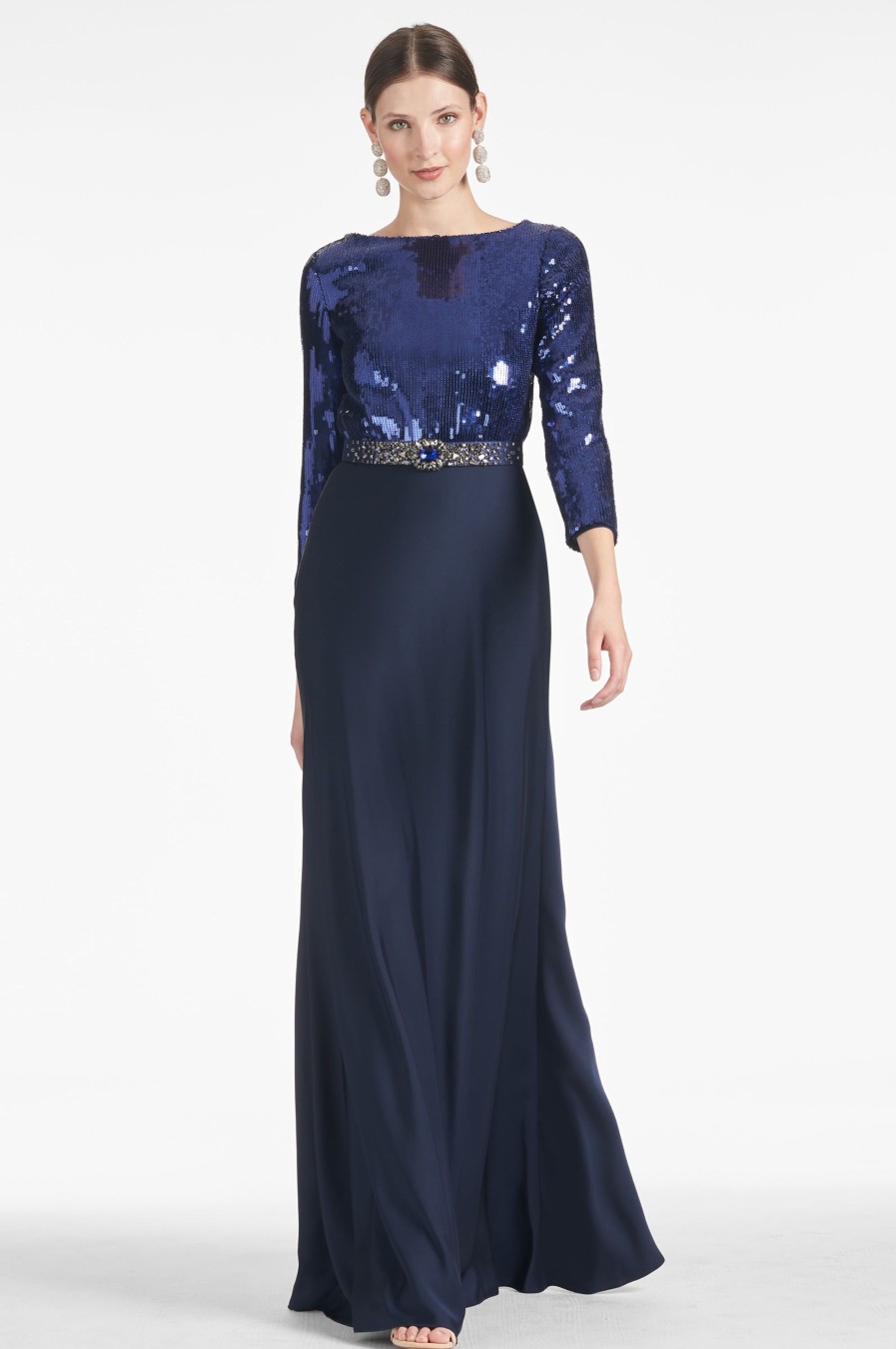 Sachin & Babi Christabel Gown-Sapphire/Midnight | Covered