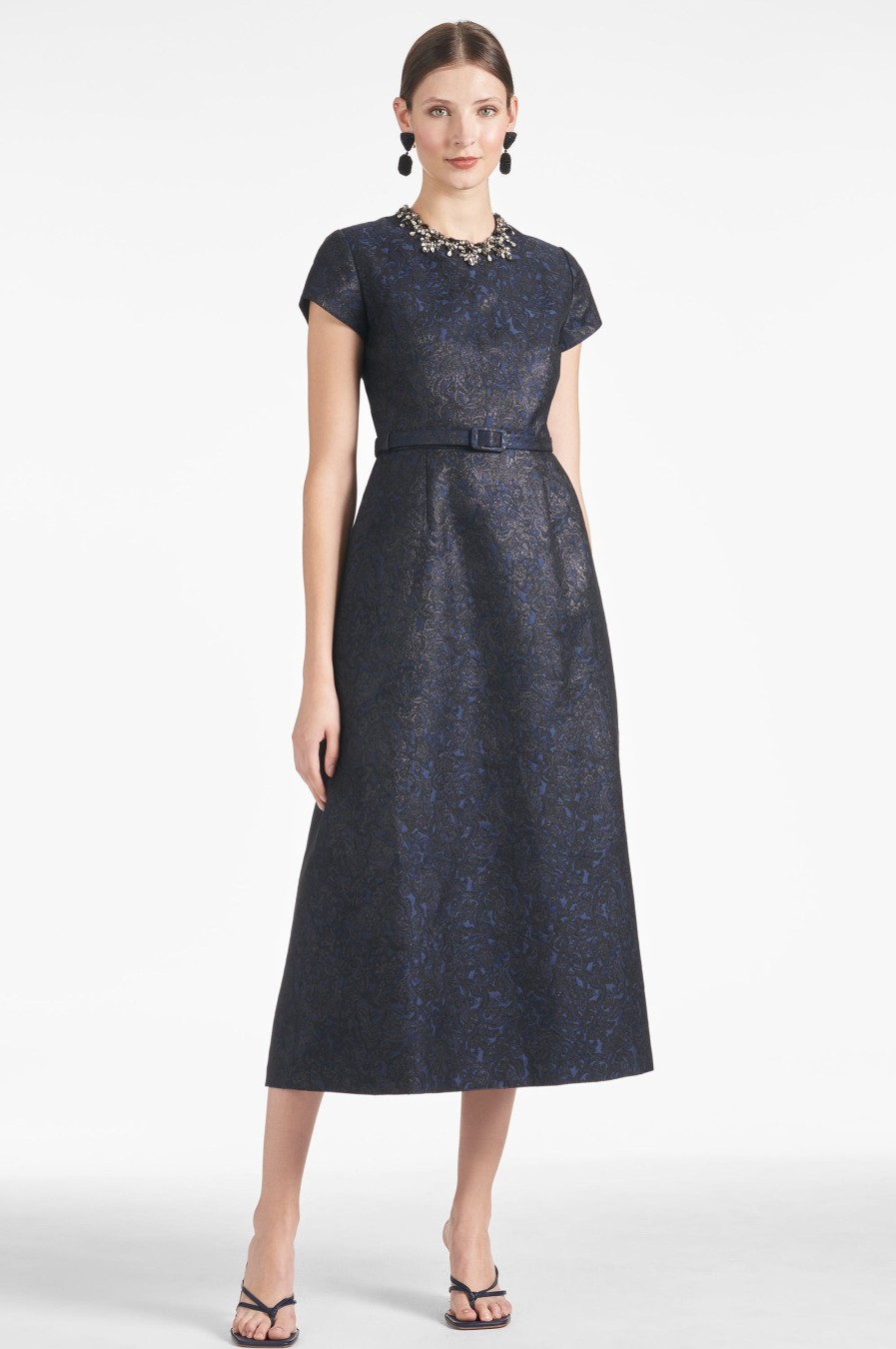 Sachin & Babi Fallon Dress-Black/Midnight | Cap Sleeve