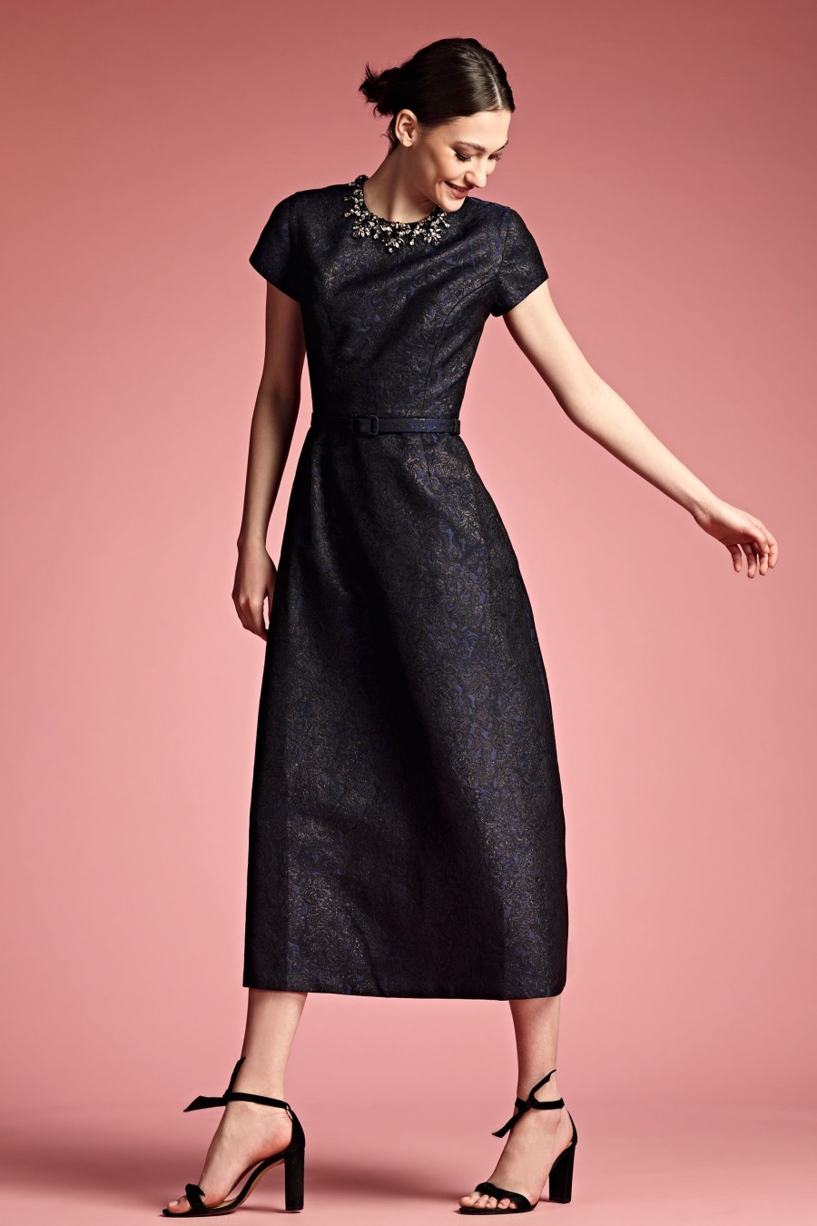 Sachin & Babi Fallon Dress-Black/Midnight | Cap Sleeve