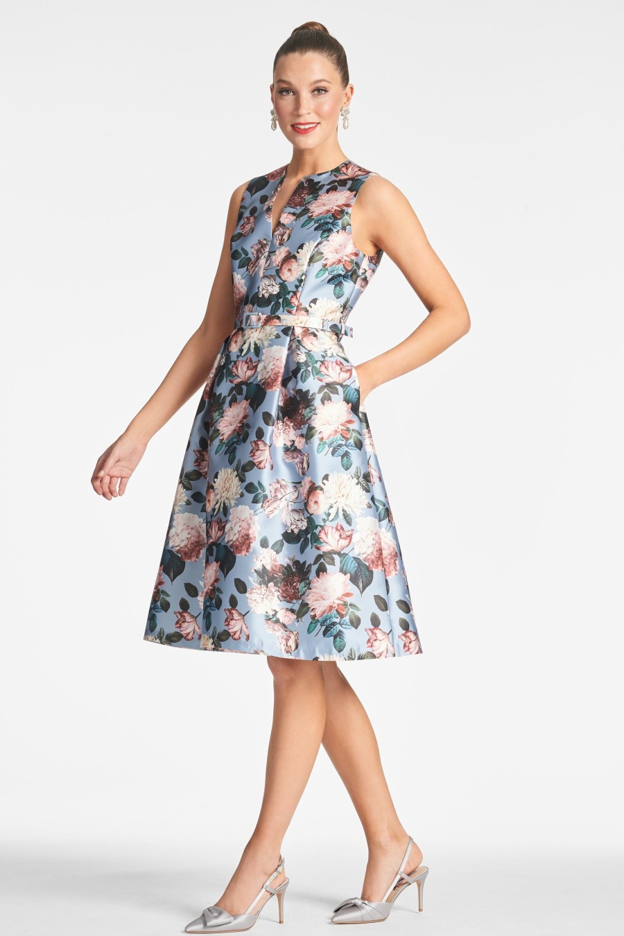 Sachin & Babi Tish Dress-Ice Blue Garden | Sleeveless