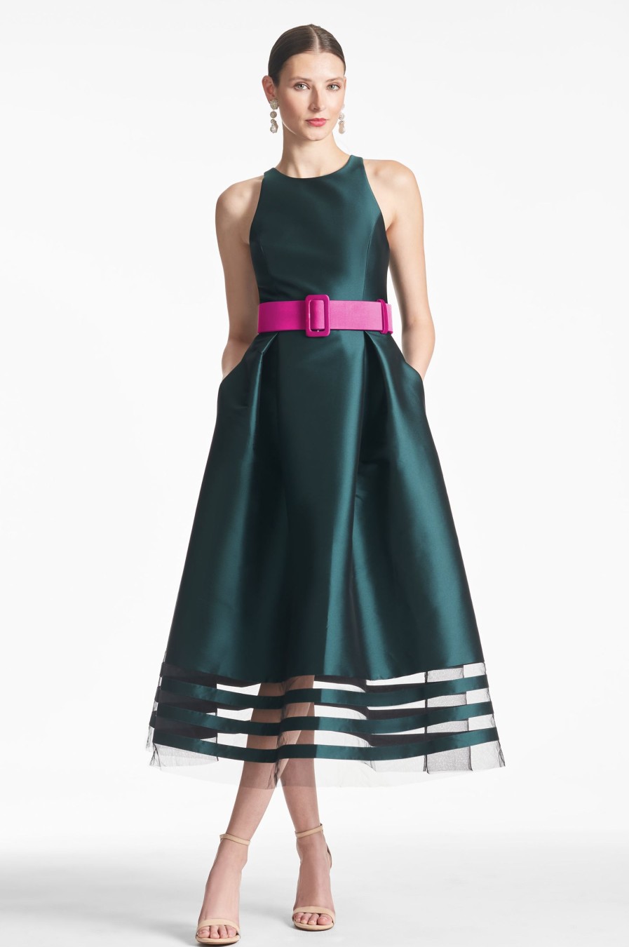 Sachin & Babi Rani Dress-Forest Green | Sleeveless