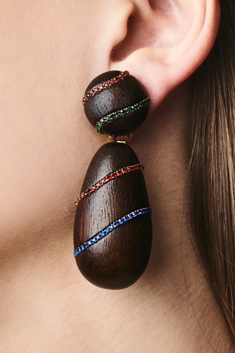 Sachin & Babi Hudson Earrings-Wood / Crystals | Earrings