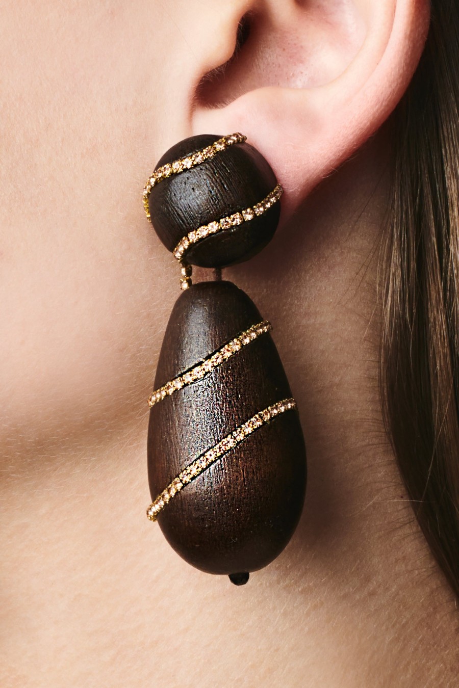 Sachin & Babi Hudson Earrings-Wood / Crystals | Earrings