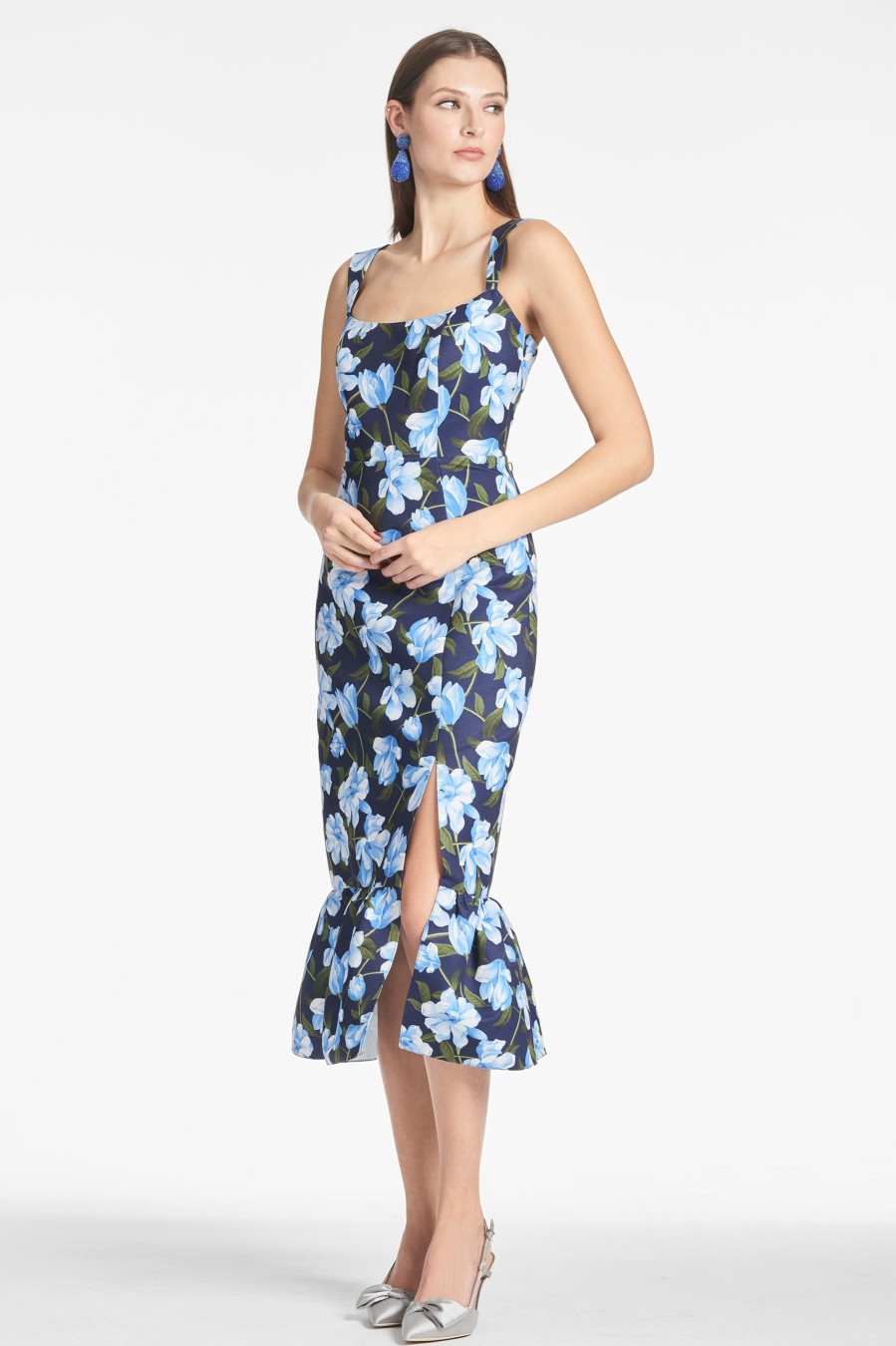 Sachin & Babi Laura Dress-Ocean Blue Magnolia | Sleeveless