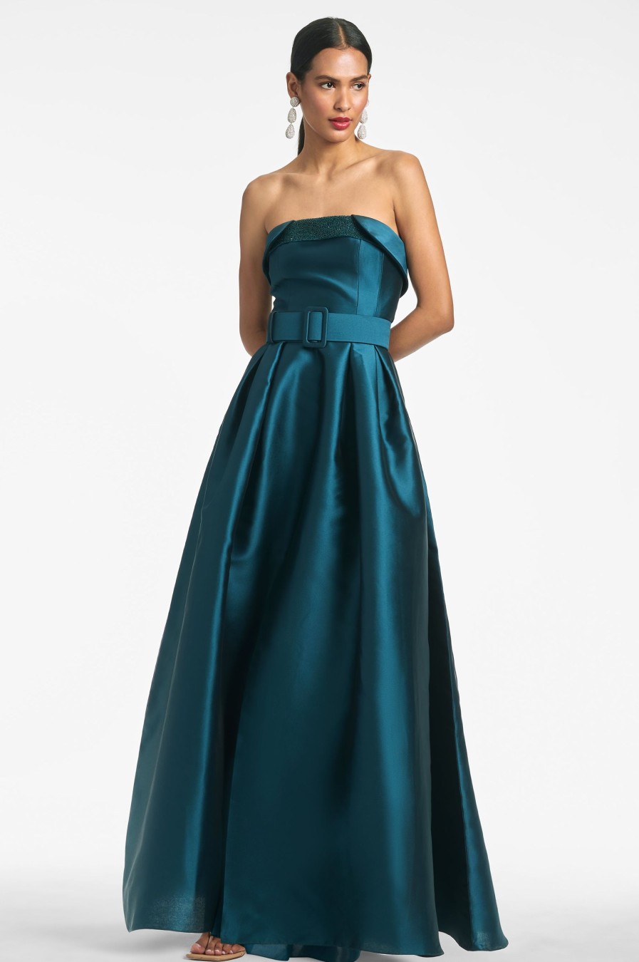 Sachin & Babi Ceri Gown-Deep Teal | Plus Sizes