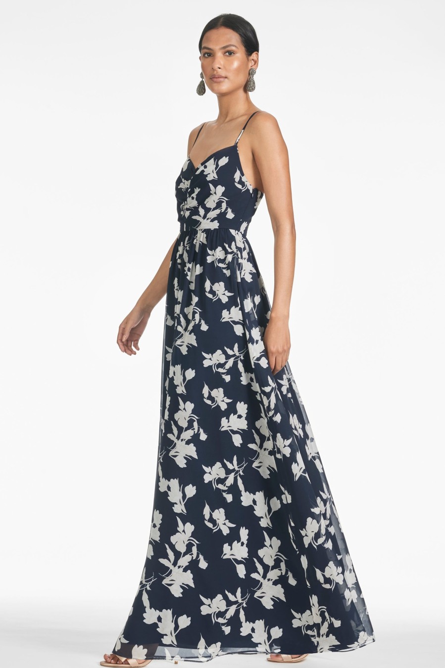 Sachin & Babi Sienna Gown-Navy Venetia Petal | Plus Sizes