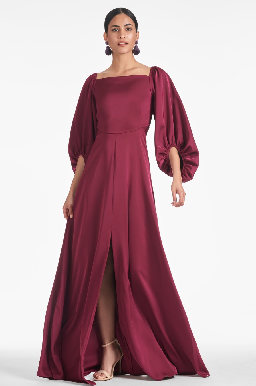 Sachin & Babi Bryant Gown-Garnet | Plus Sizes